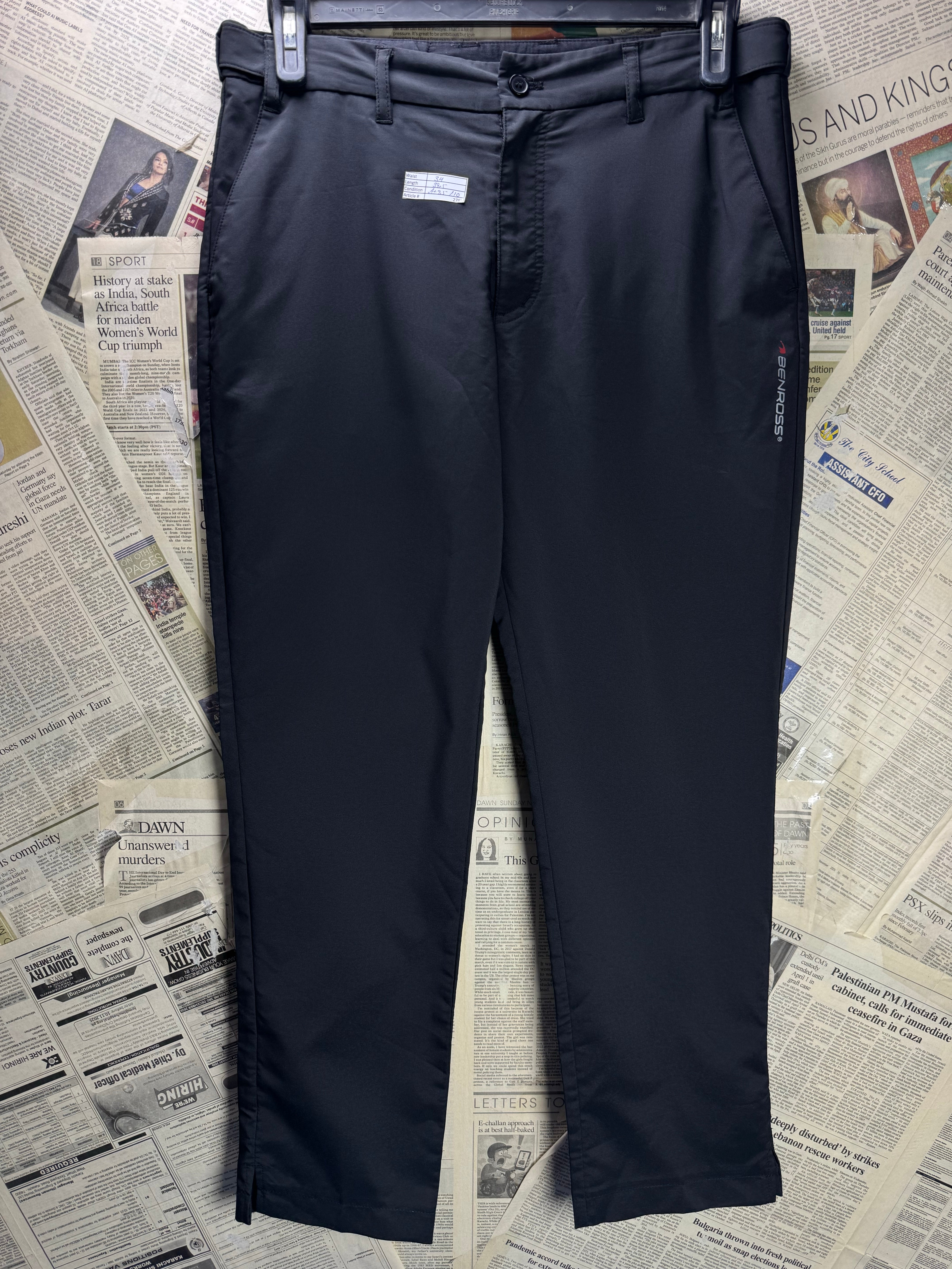 Benross® Waist: 34" | Black | Golf Pants | Poly - Elastane | 2785 - Genuine Maal