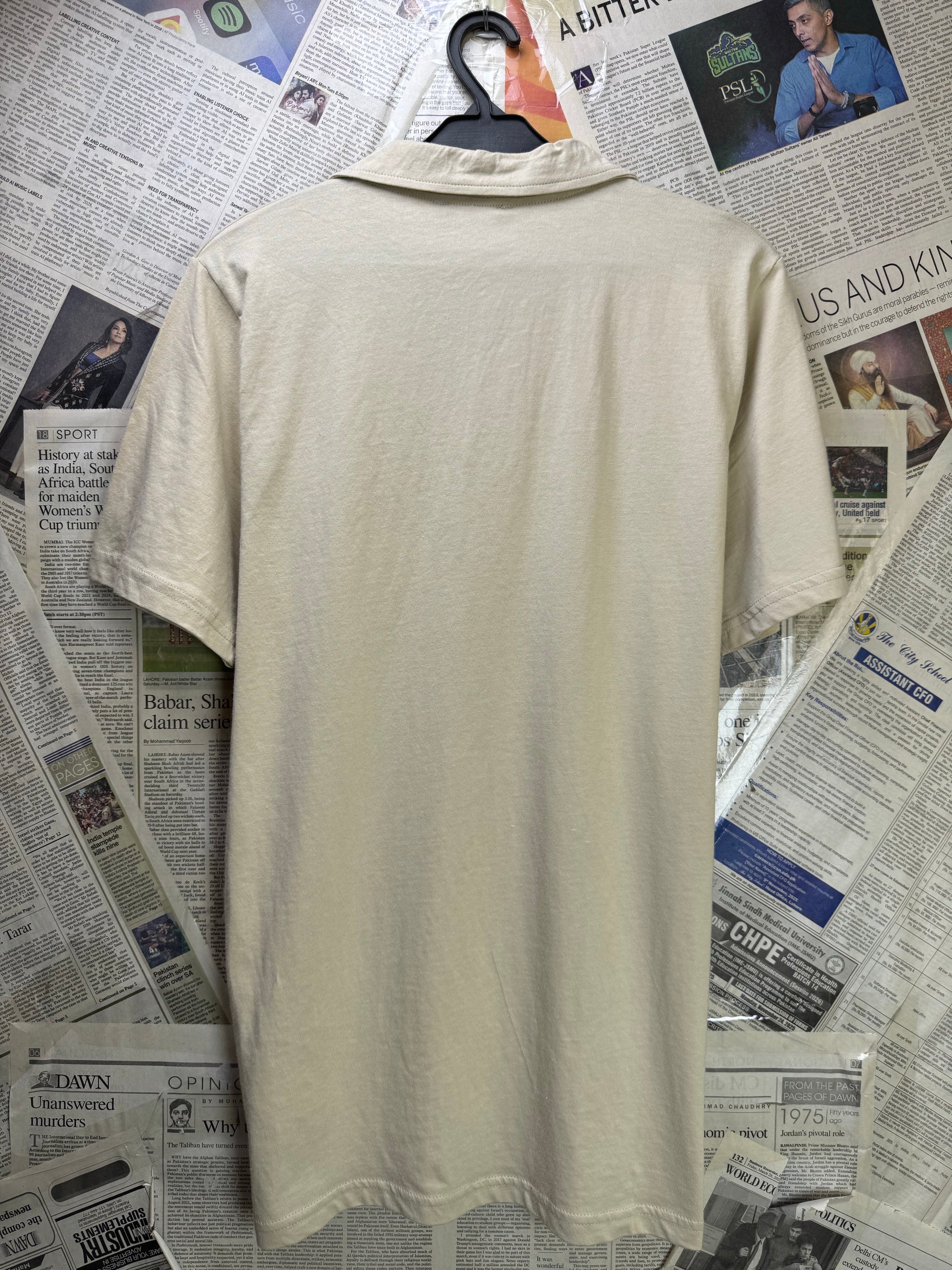 MAN® XS | Chest: 18.5" | Beige | Camp Collar Polo | Cotton | 3839 - Genuine Maal