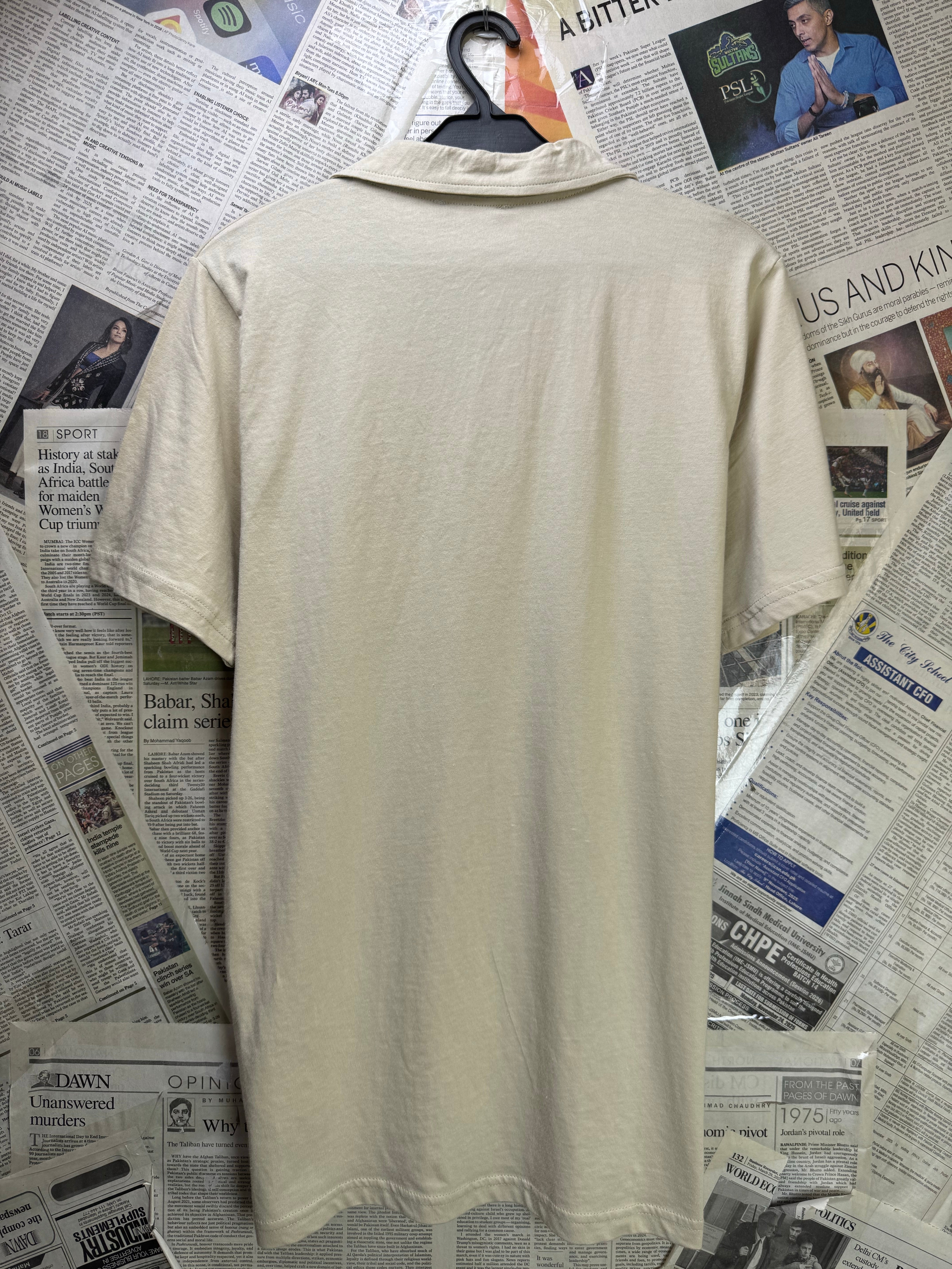 MAN® XS | Chest: 18.5" | Beige | Camp Collar Polo | Cotton | 3839 - Genuine Maal