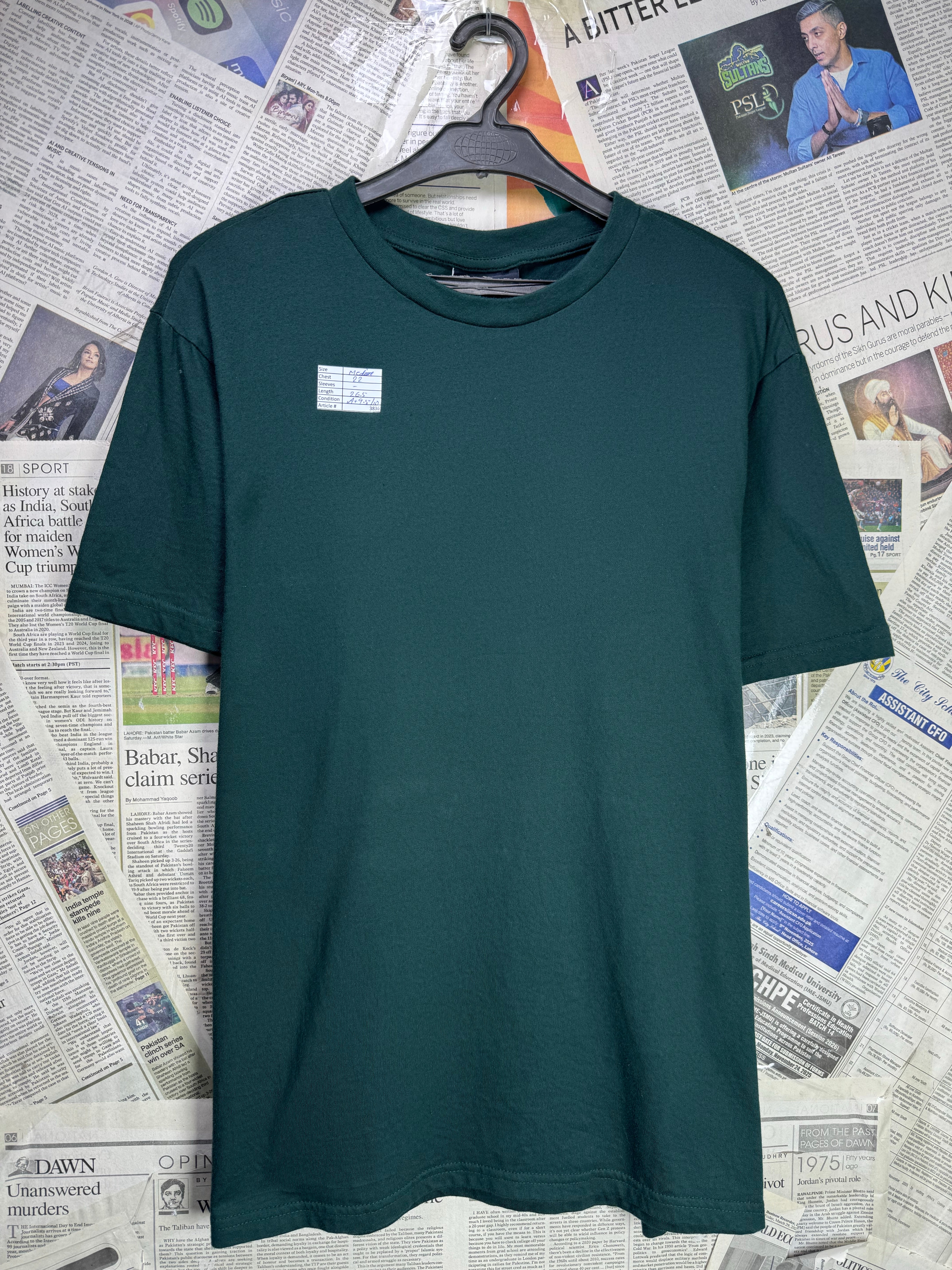 H&M® Medium | Chest: 22" | Forest Green | T-Shirt | Cotton | 3836 - Genuine Maal