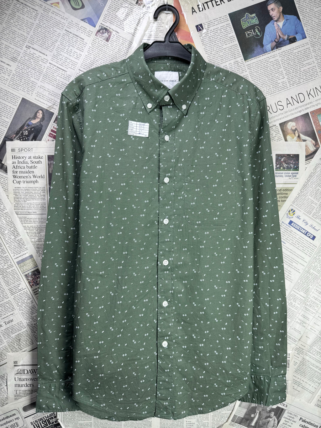 Americ*n Eagle® Small | Chest: 20.5" | Moss | Shirt | Cotton | 3816 - Genuine Maal
