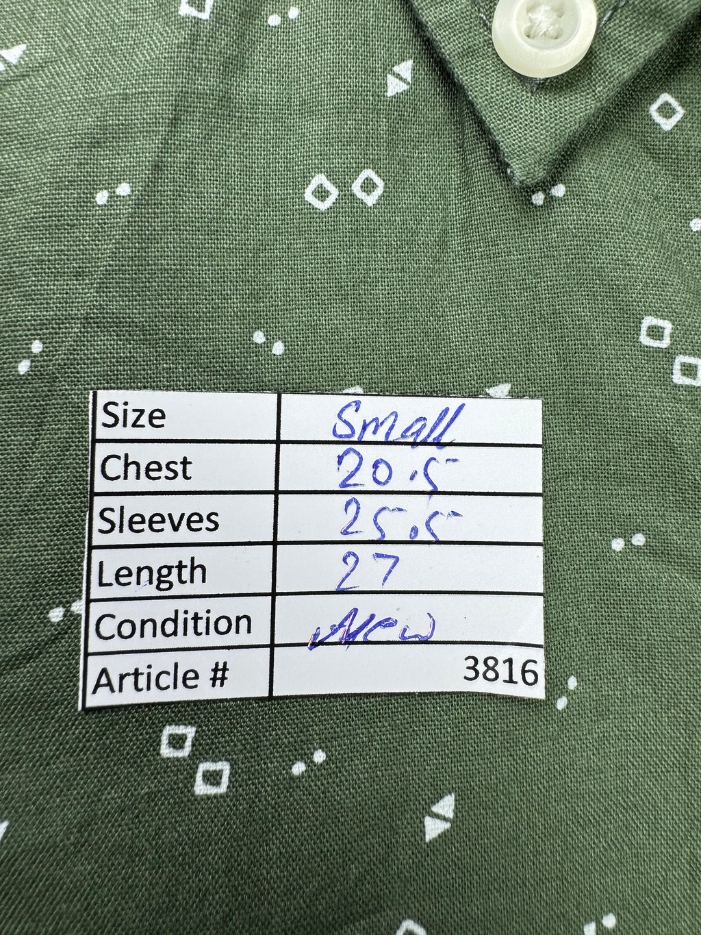 Americ*n Eagle® Small | Chest: 20.5" | Moss | Shirt | Cotton | 3816 - Genuine Maal