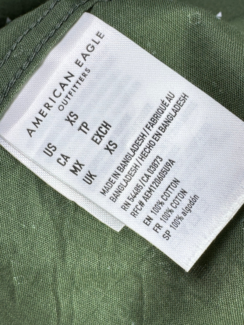 Americ*n Eagle® Small | Chest: 20.5" | Moss | Shirt | Cotton | 3816 - Genuine Maal