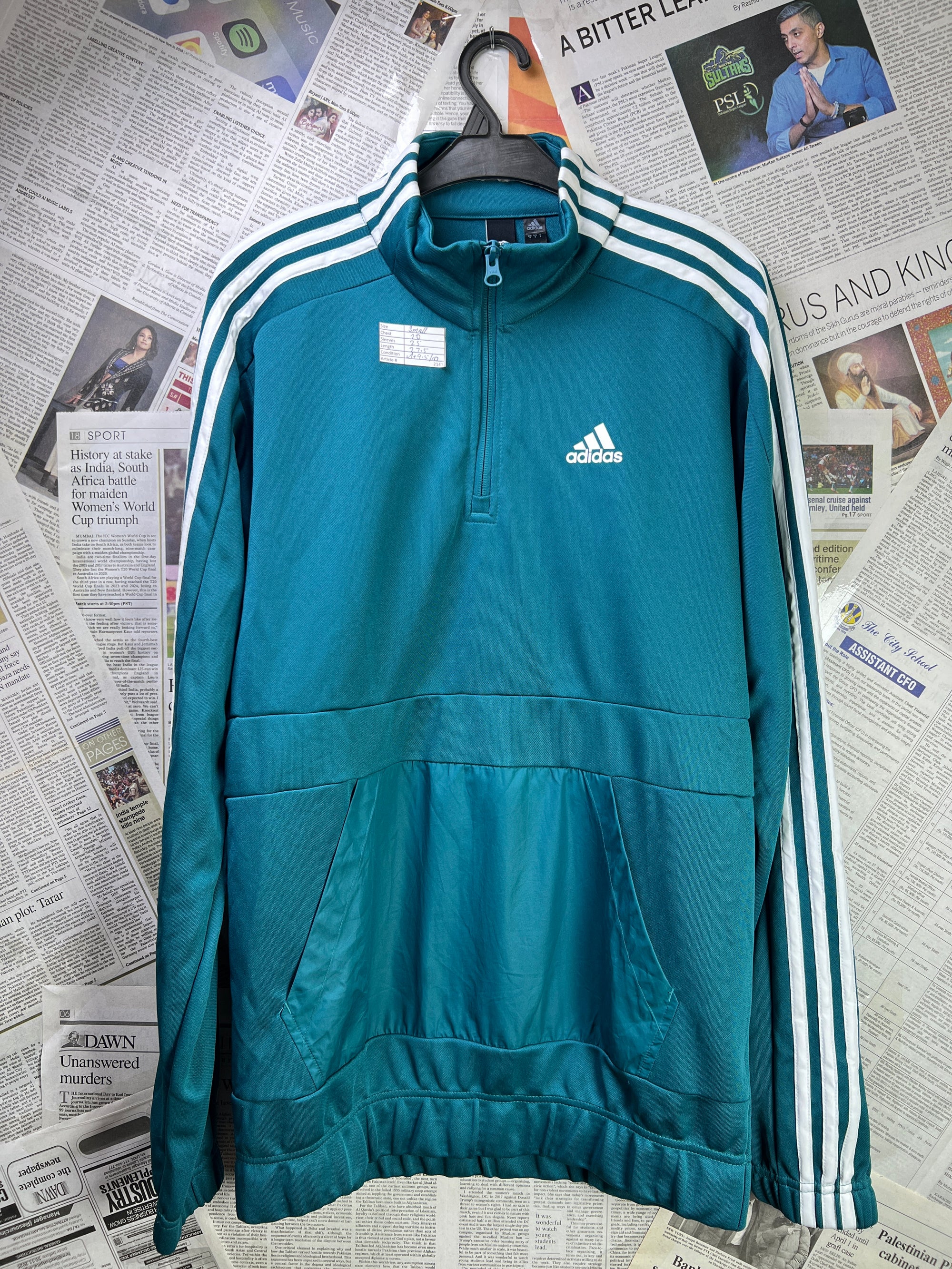 Adid*s® Small | Chest: 20" | Teal | Quarter Zip Pullover | 2143 - Genuine Maal