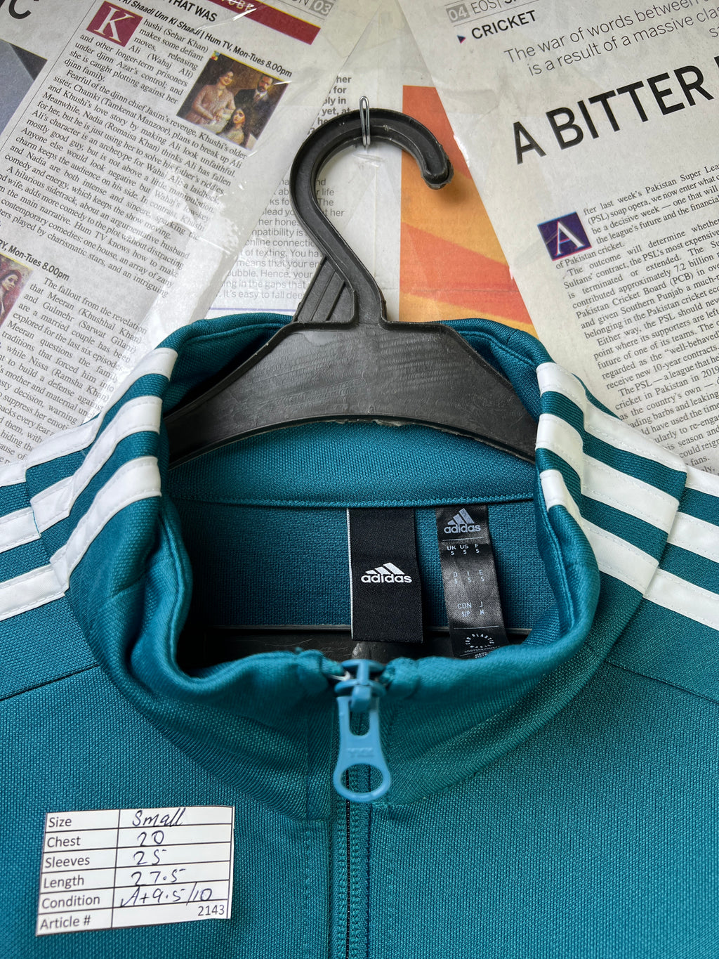 Adid*s® Small | Chest: 20" | Teal | Quarter Zip Pullover | 2143 - Genuine Maal