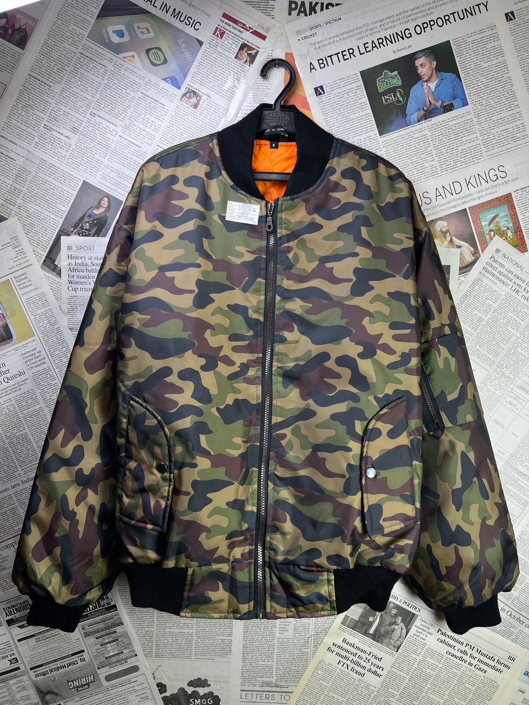 Made in England® Medium | Chest 25.5 | Oversize Bomber Jacket | Army Green | 2141