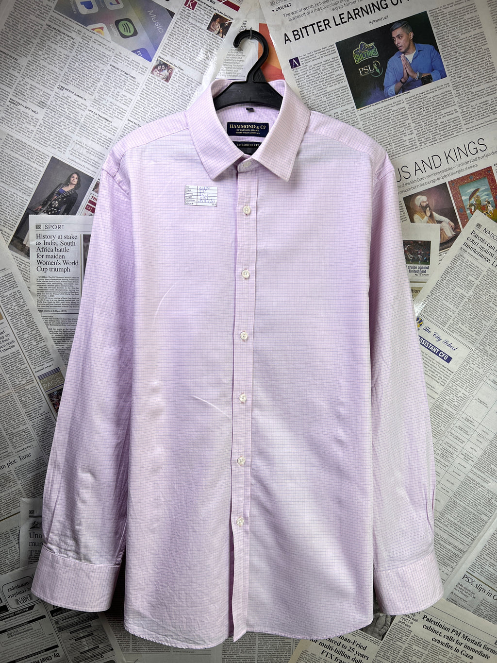 Hammond & Co.® Large | Chest: 23" | Peach Check | Shirt | 2134