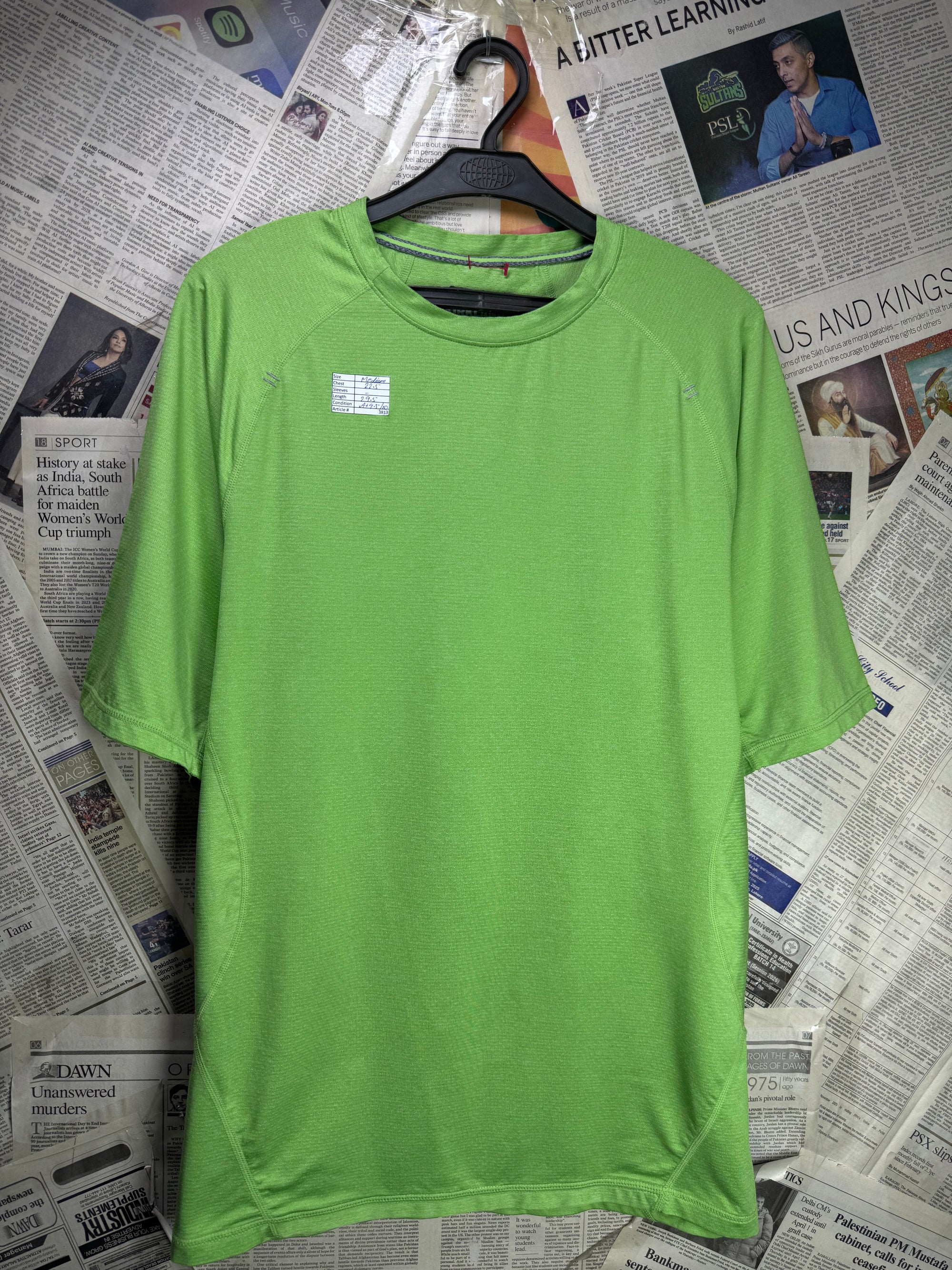Kirkland® Medium | Chest: 22.5" | Green | Gym T-Shirt | Poly - Spandex | 3813 - Genuine Maal