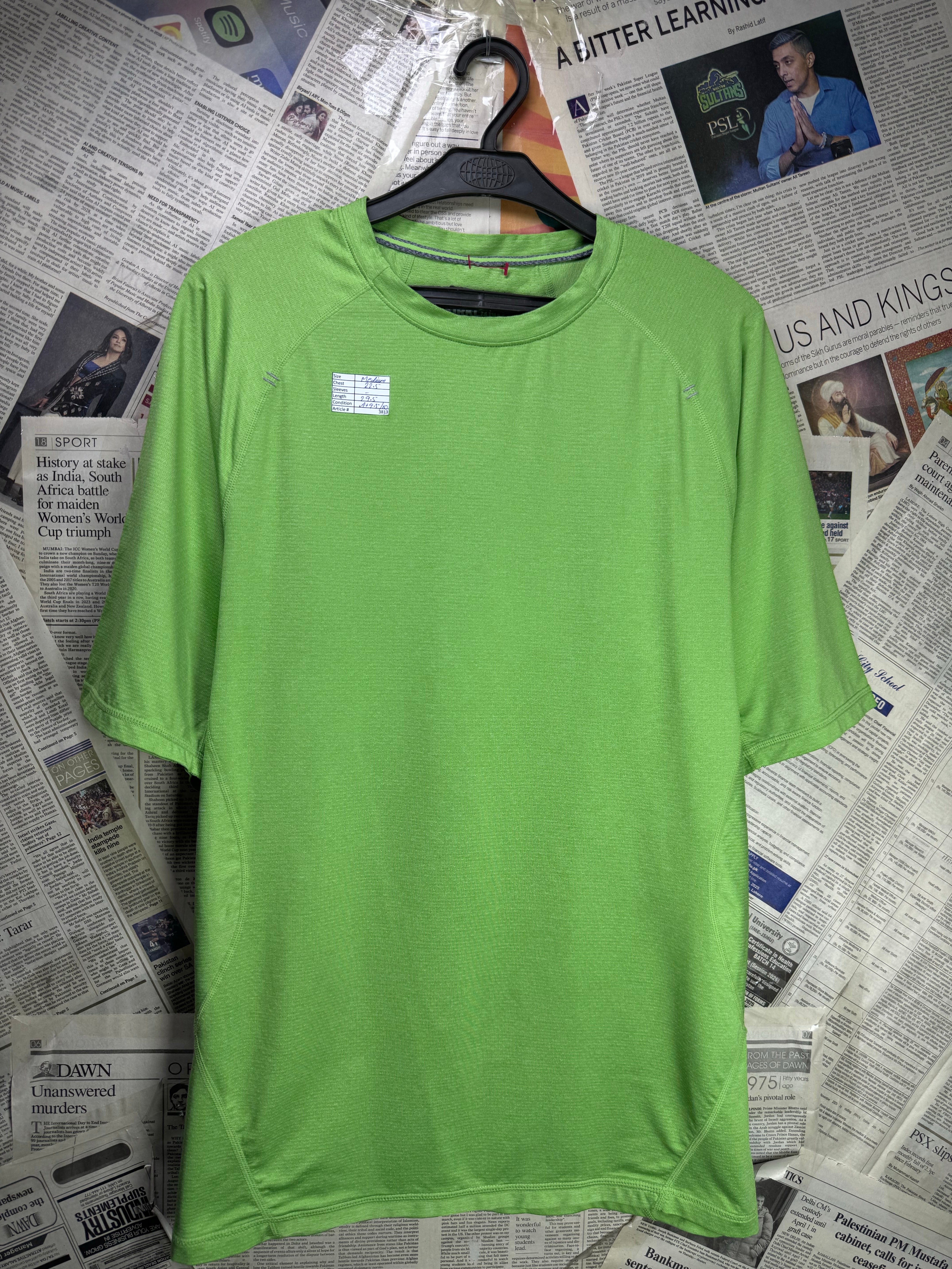 Kirkland® Medium | Chest: 22.5" | Green | Gym T-Shirt | Poly - Spandex | 3813 - Genuine Maal