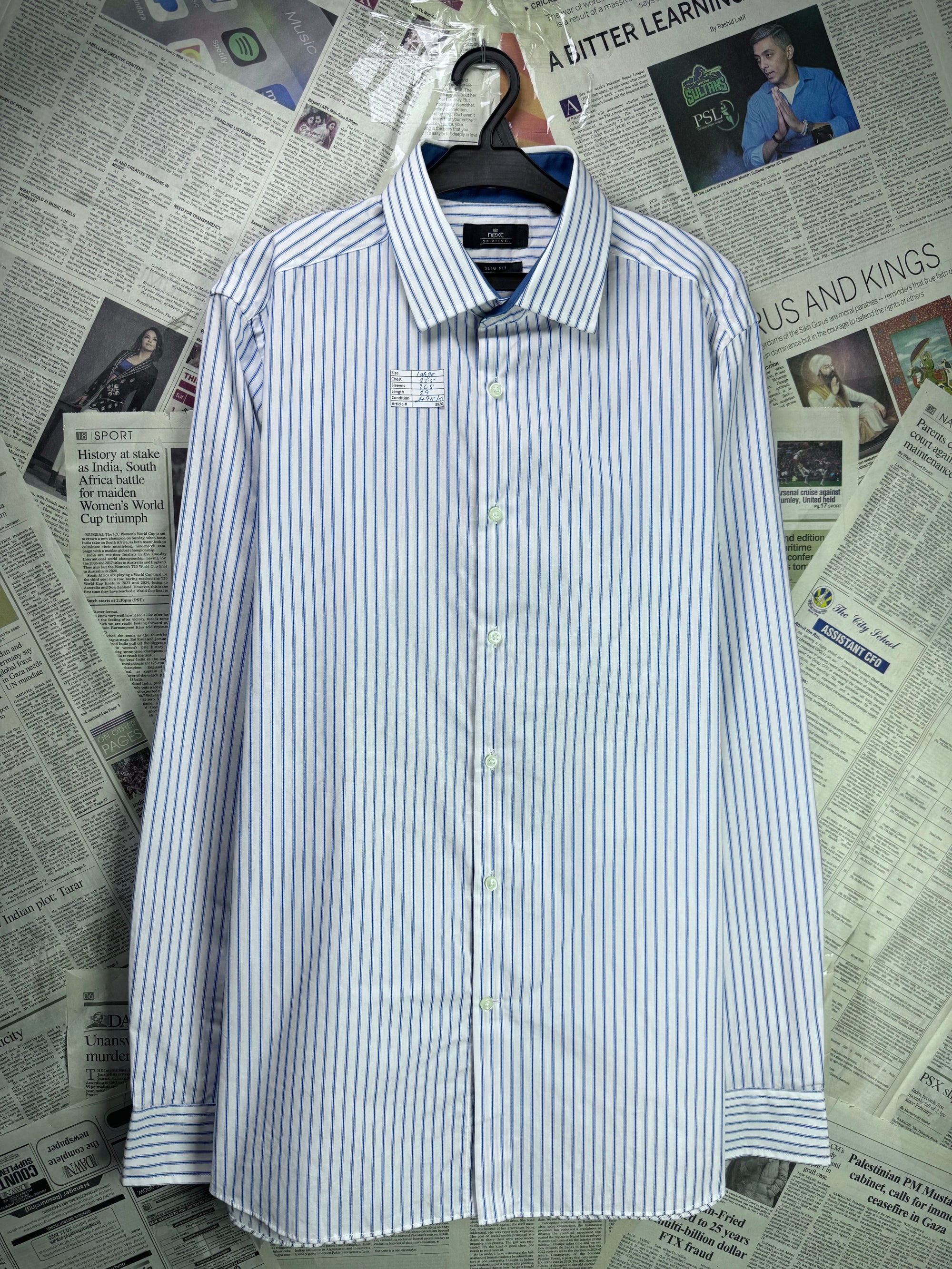 Next® Large | Chest: 23.5" | Stripe | Shirt | Poly - Cotton | 3826 - Genuine Maal