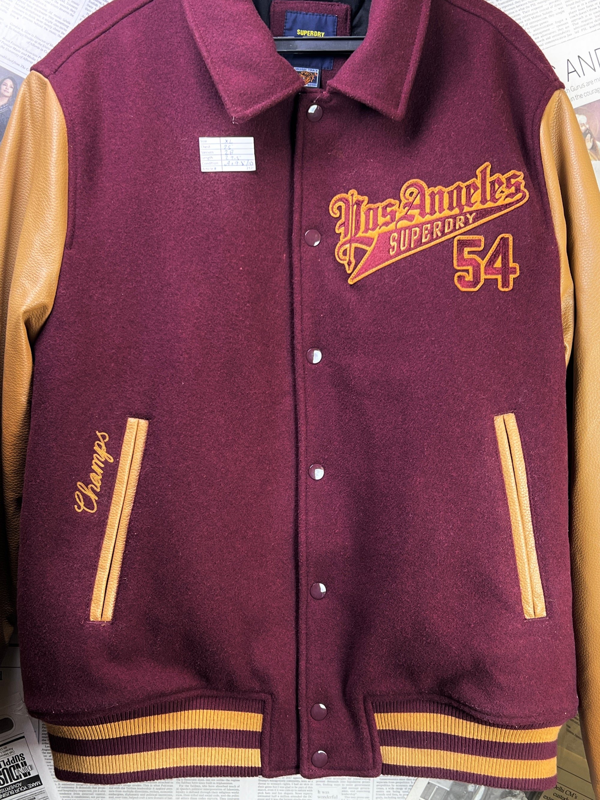 Super Dry® XL | Chest: 25" | Maroon | Varsity Jacket | 2126 - Genuine Maal