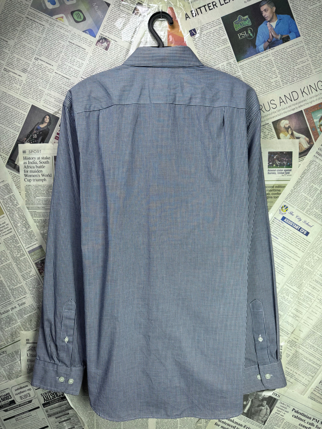 Goodfellow® Medium | Chest: 22.5" | Grey & White Check | Shirt | Cotton - Poly - Spandex | 3824 - Genuine Maal