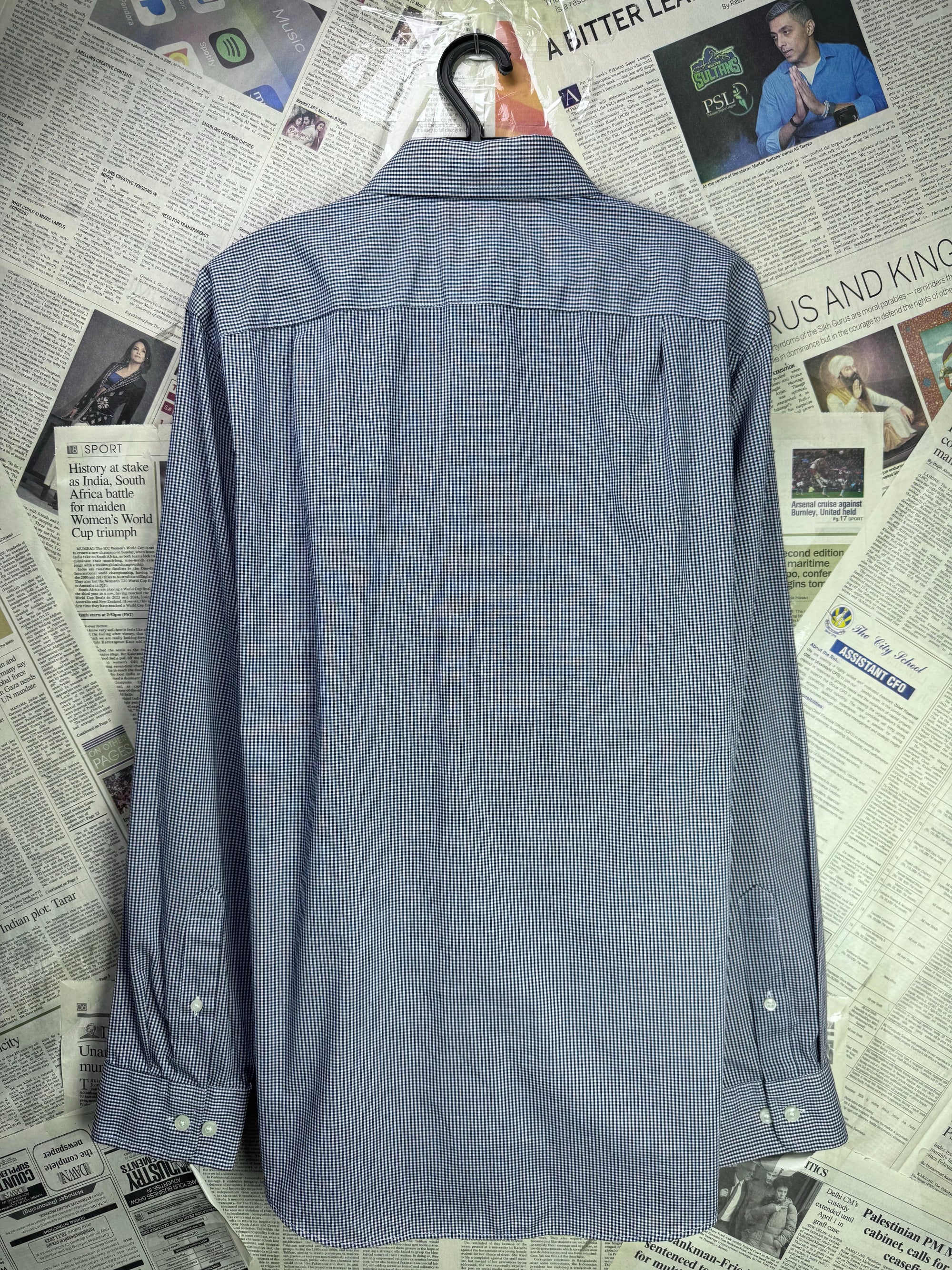 Goodfellow® Medium | Chest: 22.5" | Grey & White Check | Shirt | Cotton - Poly - Spandex | 3824 - Genuine Maal