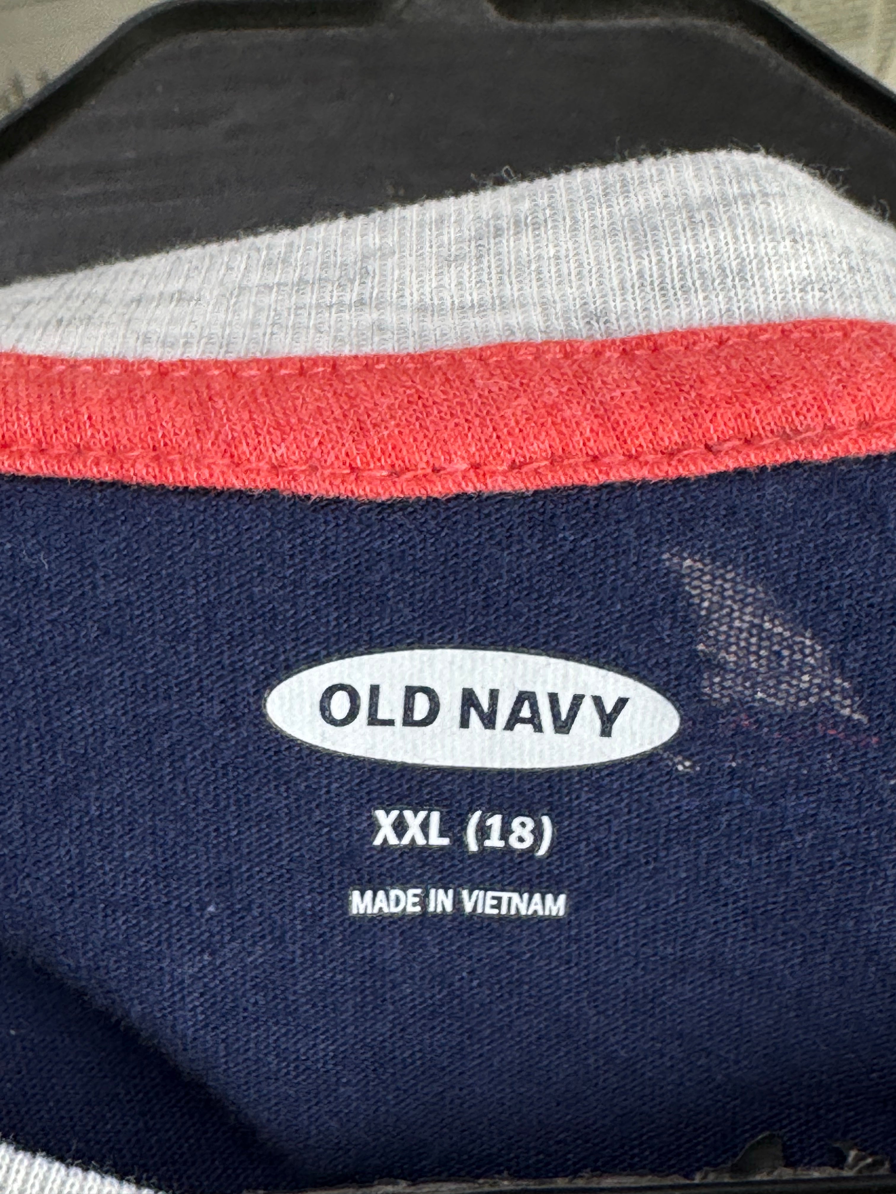 Old N*vy® XS | Chest: 18.5" | Blue & Grey with Print | T-Shirt | Cotton - Poly | 3823 - Genuine Maal
