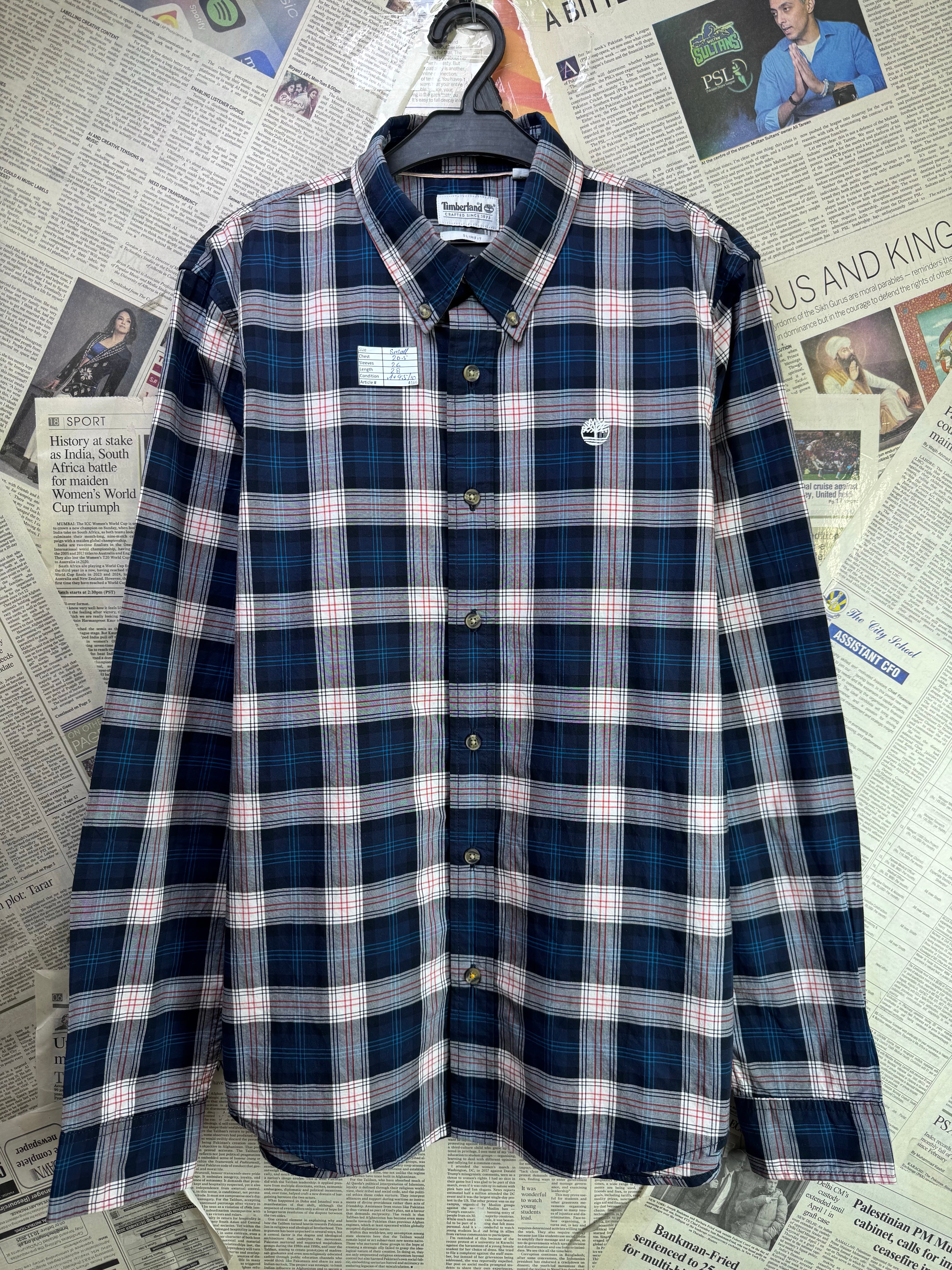Timberland® Small | Chest: 20.5" | Blue Plaid | Shirt | Cotton | 4166 - Genuine Maal
