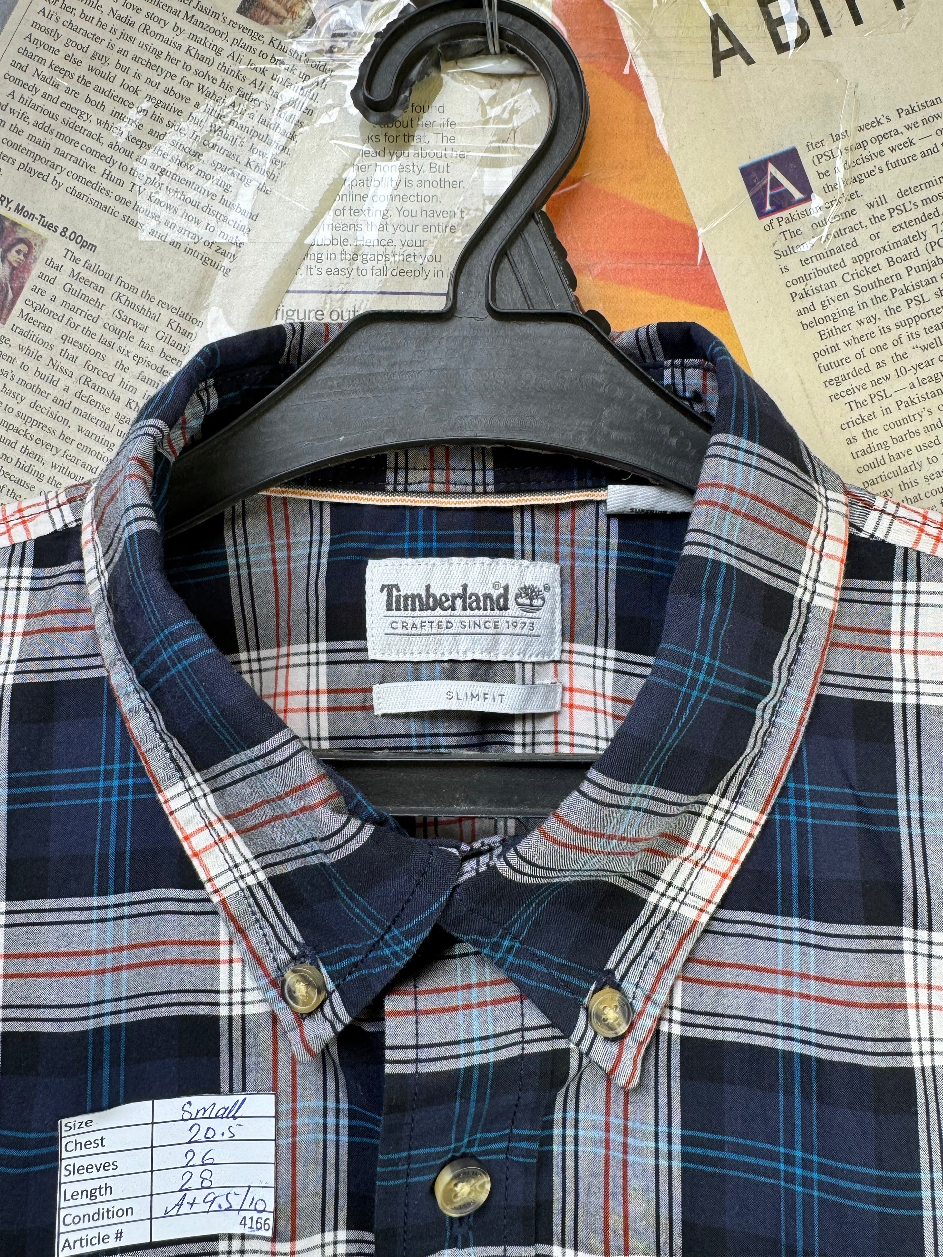 Timberland® Small | Chest: 20.5" | Blue Plaid | Shirt | Cotton | 4166 - Genuine Maal