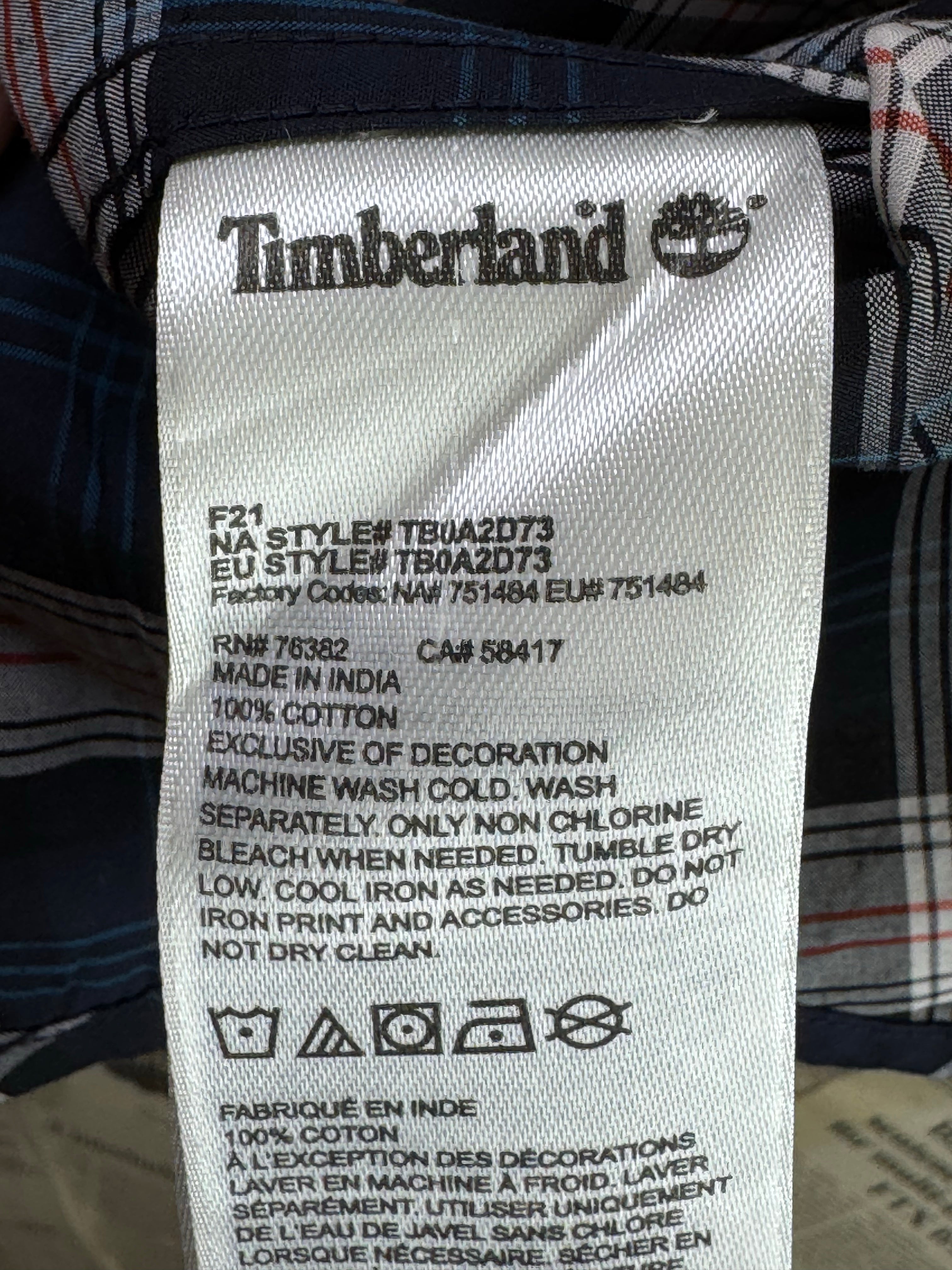 Timberland® Small | Chest: 20.5" | Blue Plaid | Shirt | Cotton | 4166 - Genuine Maal