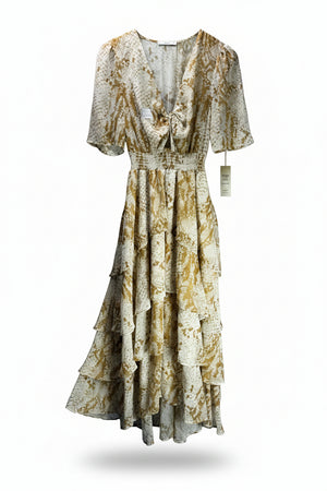 Sheike® XS| Bust: 15.5" | Floral | Midi Dress | Polyester | B1 - 5178 - Genuine Maal