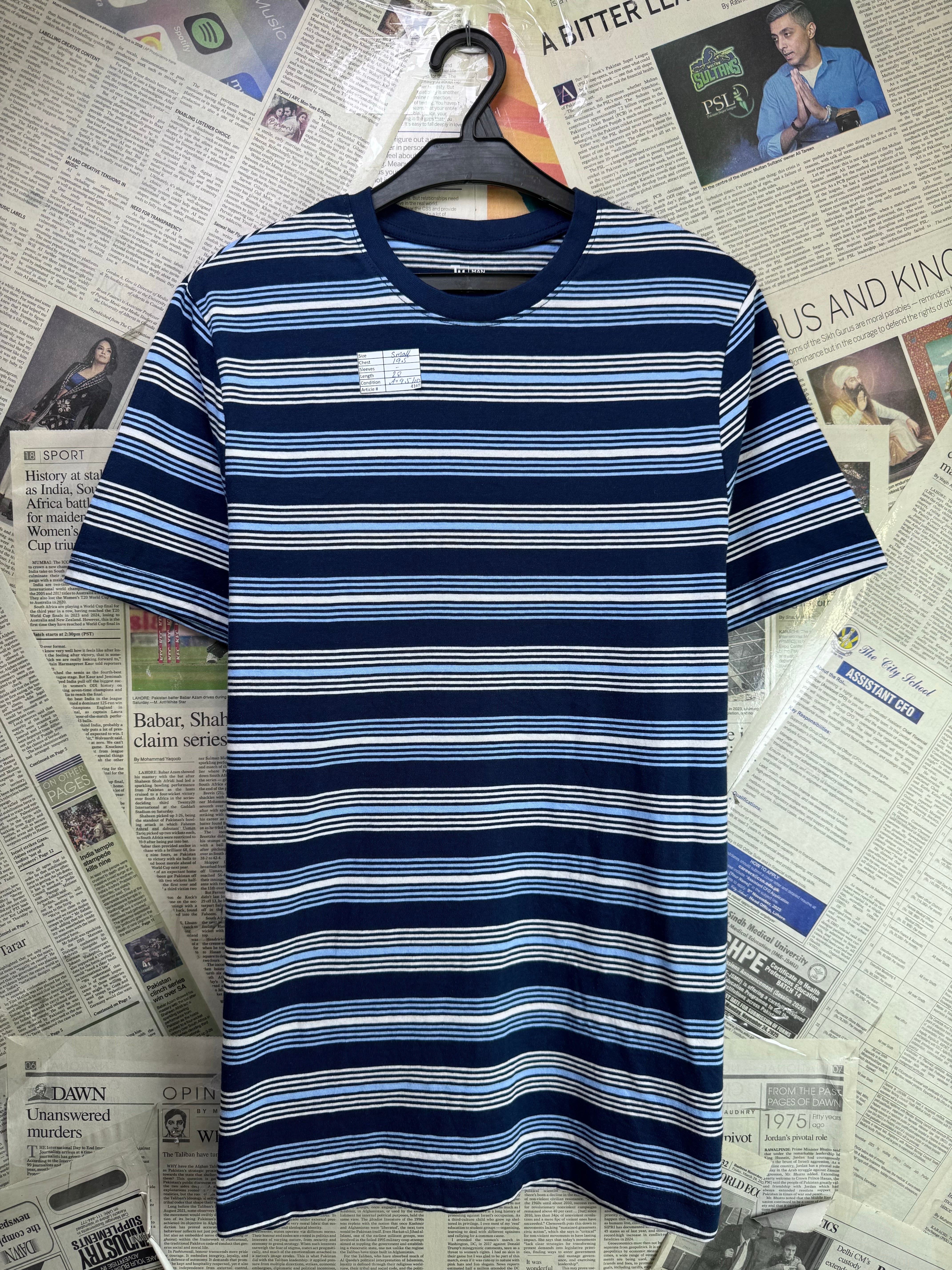 Tu® Small | Chest: 19.5" | Blue | T-Shirt | Cotton | 4169 - Genuine Maal
