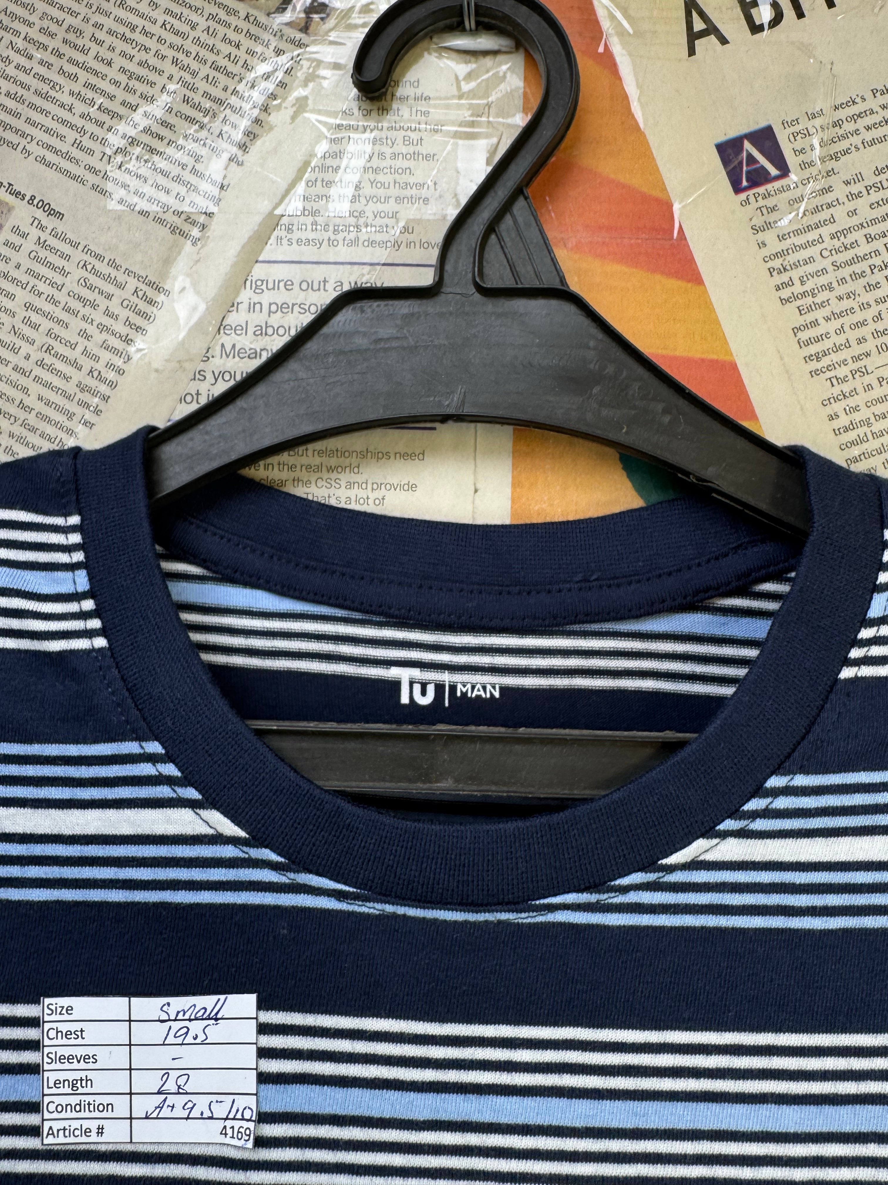 Tu® Small | Chest: 19.5" | Blue | T-Shirt | Cotton | 4169 - Genuine Maal