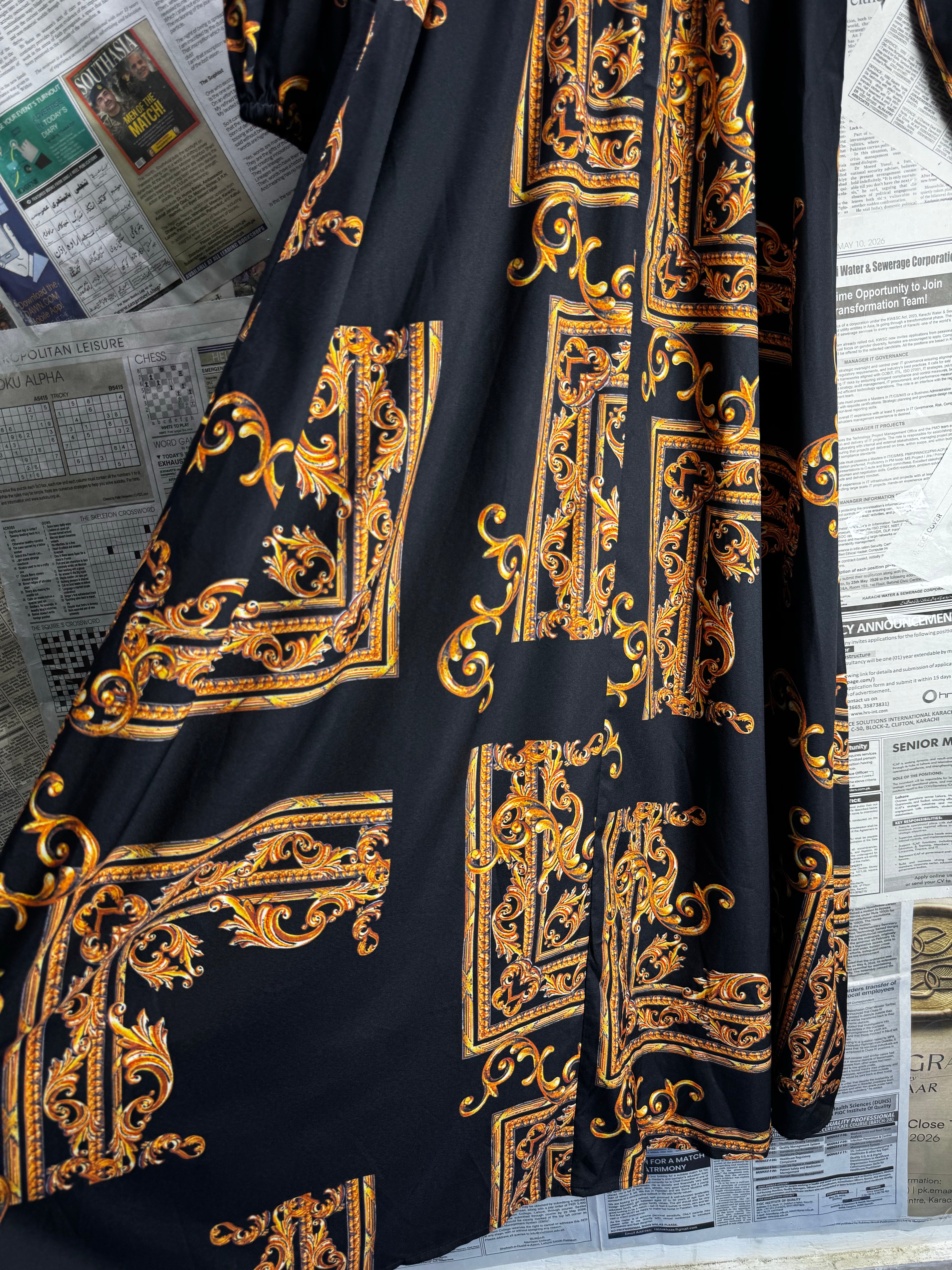 Shein® Medium | Bust: 19" | Black | Wrap Maxi Dress | Polyester | B1 - 4989 - Genuine Maal