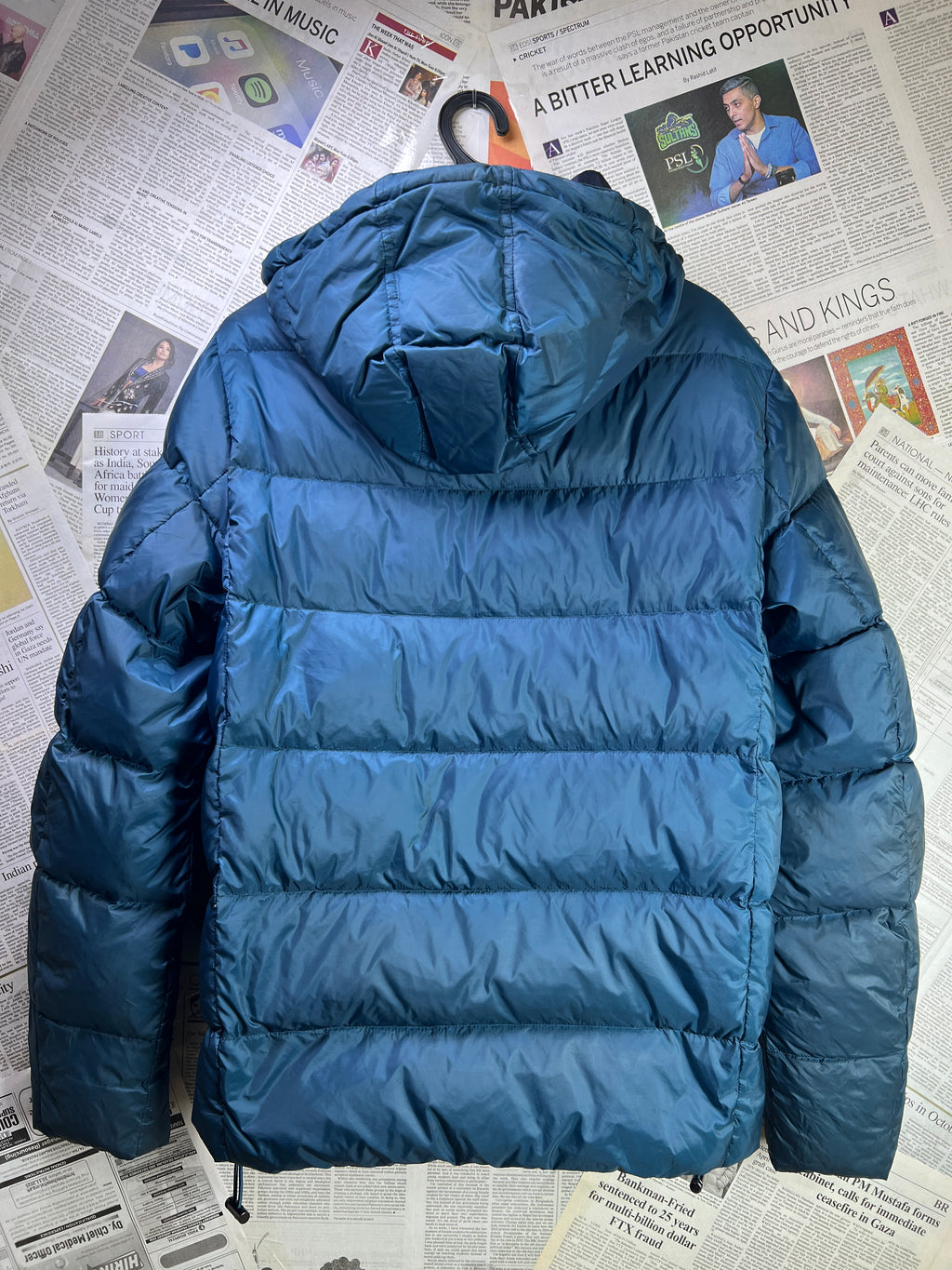 Michael K*rs® Medium | Chest 22 | Duck Down & Feather Filling Puffer Jacket with Hoodie | Dark Teal | 2128