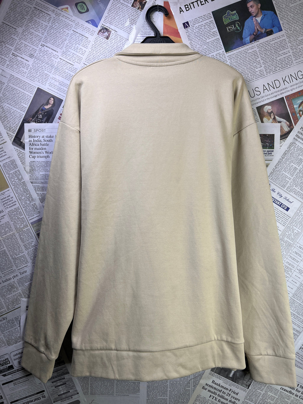 Zara® Large | Chest: 23" | Beige | Quarter Zip Pullover | 2124 - Genuine Maal