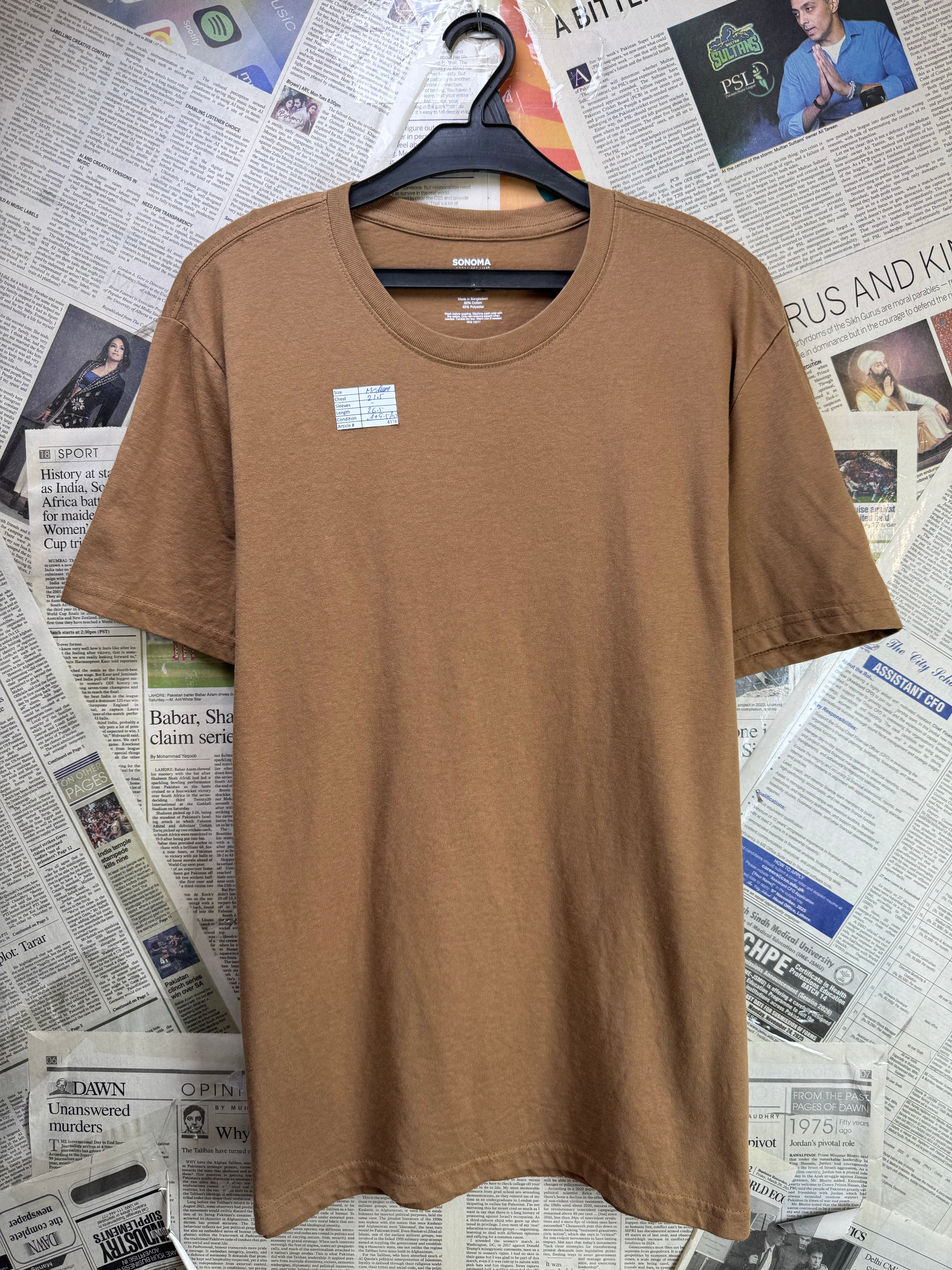 Sonoma® Medium | Chest: 21.5" | Brown | T-Shirt | Cotton - Poly | 4178 - Genuine Maal