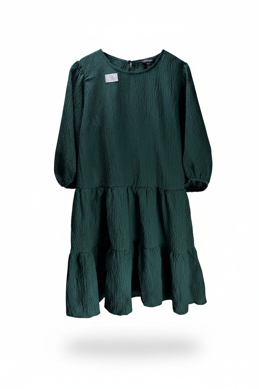 New Look® Small | Bust: 22" | Wrinkled | Tiered Mini Smock Dress | Poly - Elastane | B1 - 4983 - Genuine Maal