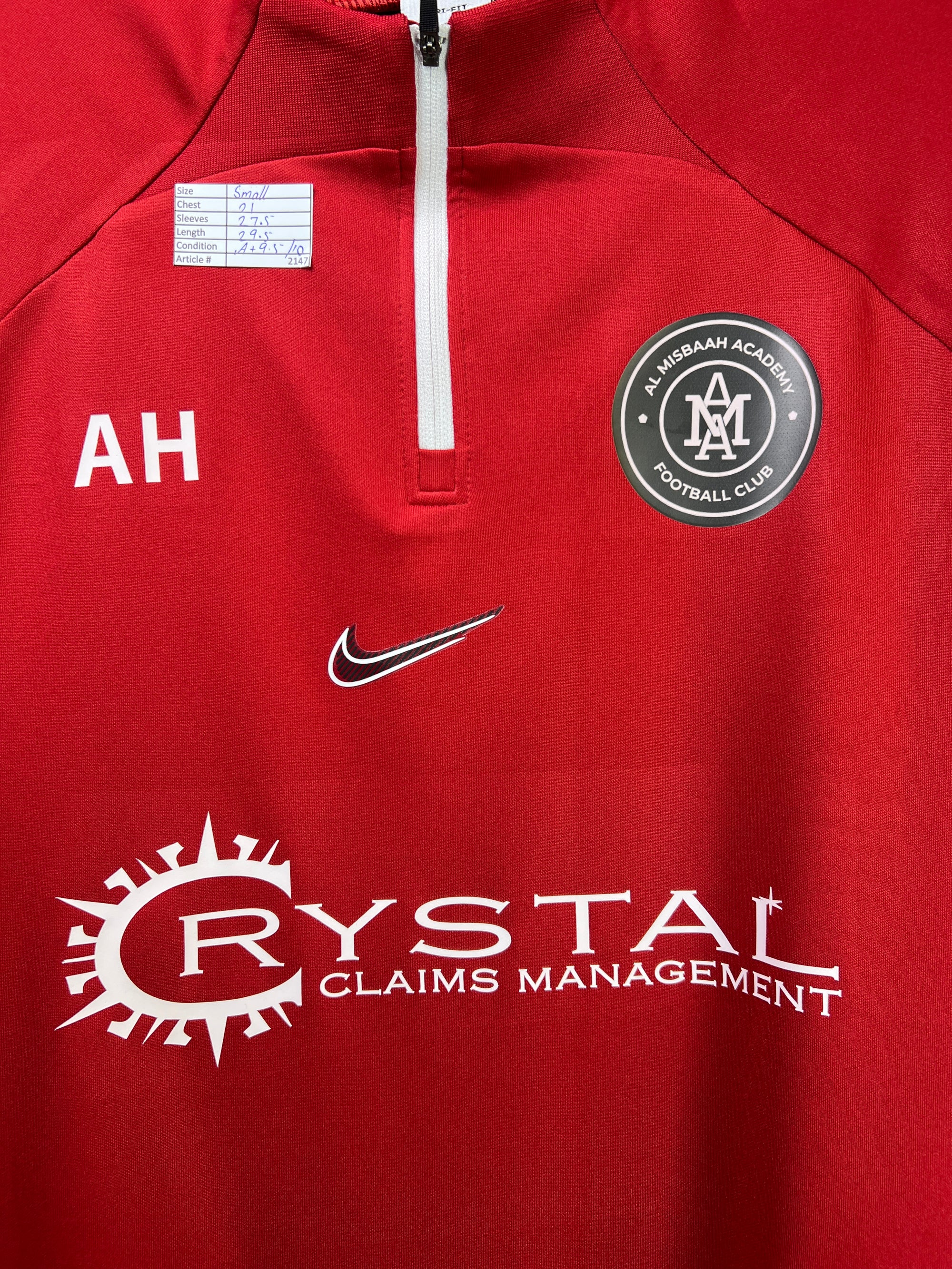 N*ke® Small | Chest: 21" | Red | Quarter Zip Pullover | 2147