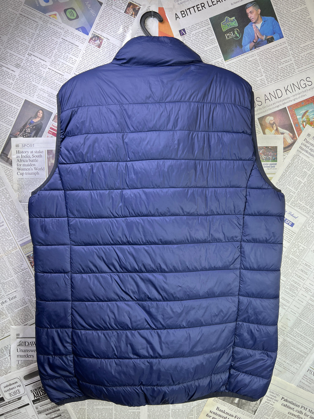 Primark® Large | Chest: 23" | Blue | Full Zip Sleeveless Jacket | 1778 - Genuine Maal