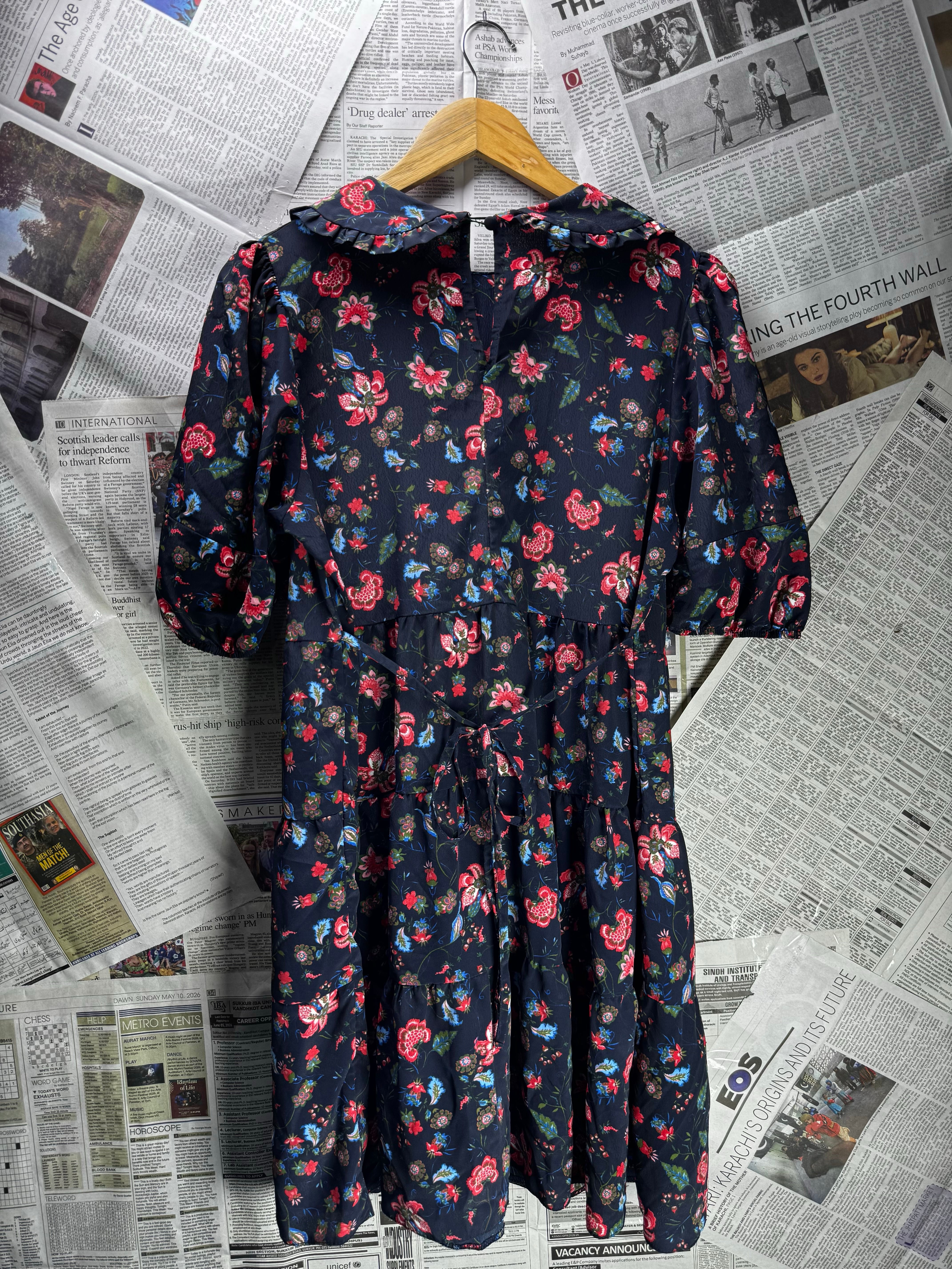 George® Large | Bust: 21" | Floral | Tiered Mini Smock Dress | B1 - 4980 - Genuine Maal