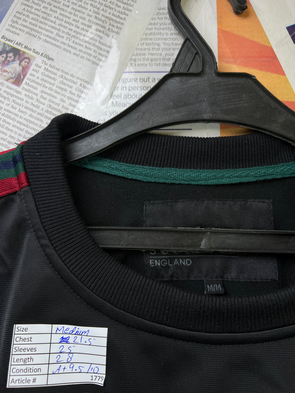 Soul Star England® Medium | Chest 21.5 | Sweat Shirt | Black | 1779 - Genuine Maal