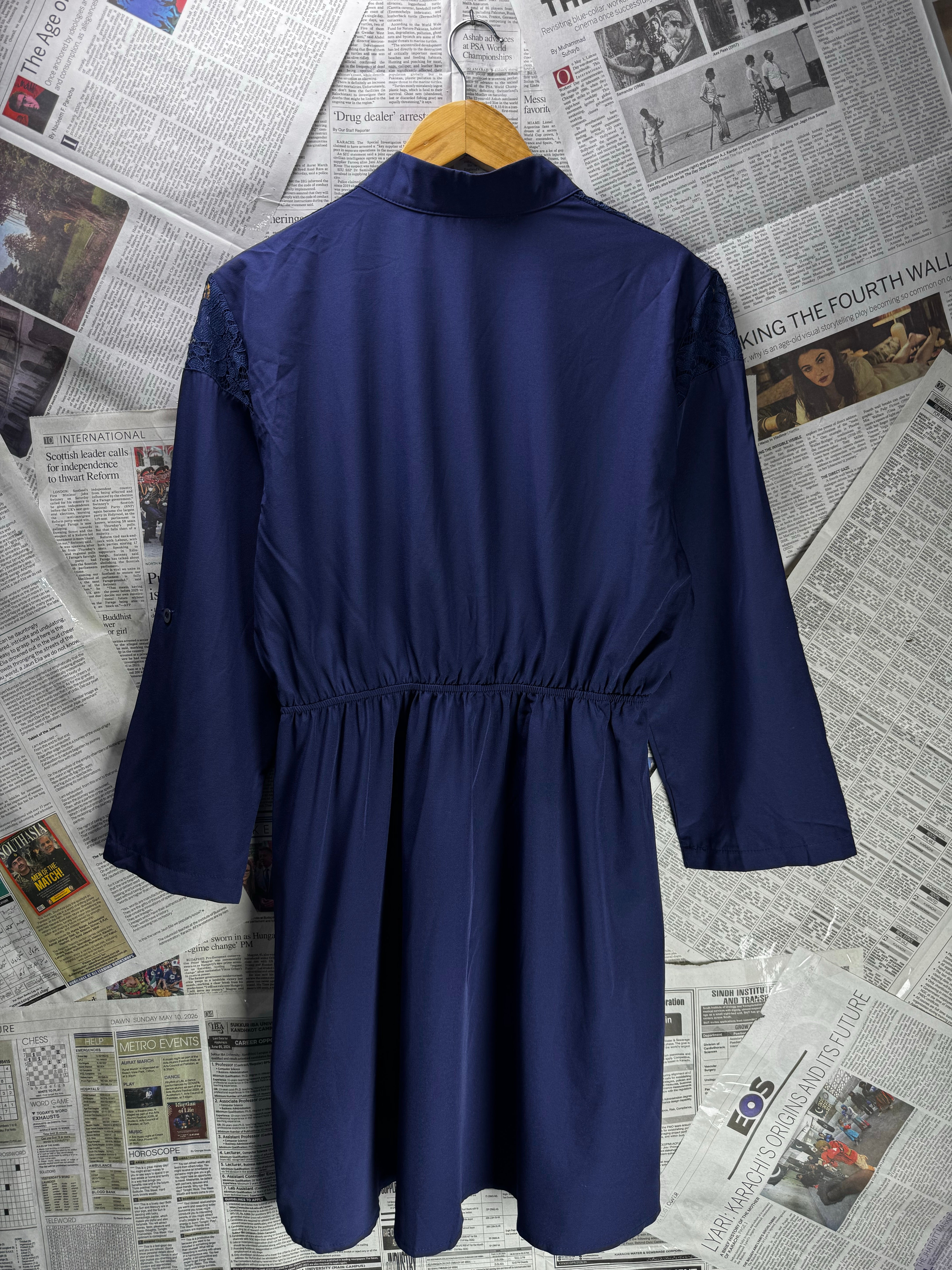 Yoins® Large | Bust: 20" | Blue | Mini Dress | Cotton | B1 - 5181 - Genuine Maal