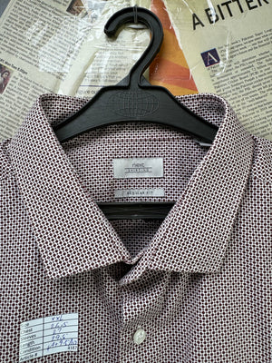 Next® XXL | Chest: 26.5" | White with Maroon Print | Shirt | Poly - Cotton | 4187 - Genuine Maal