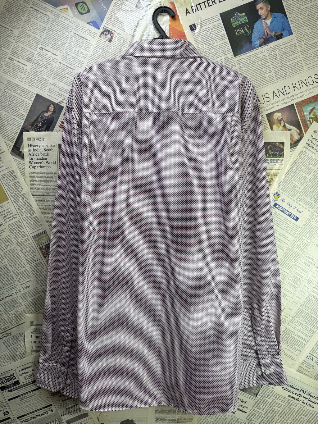 Next® XXL | Chest: 26.5" | White with Maroon Print | Shirt | Poly - Cotton | 4187 - Genuine Maal