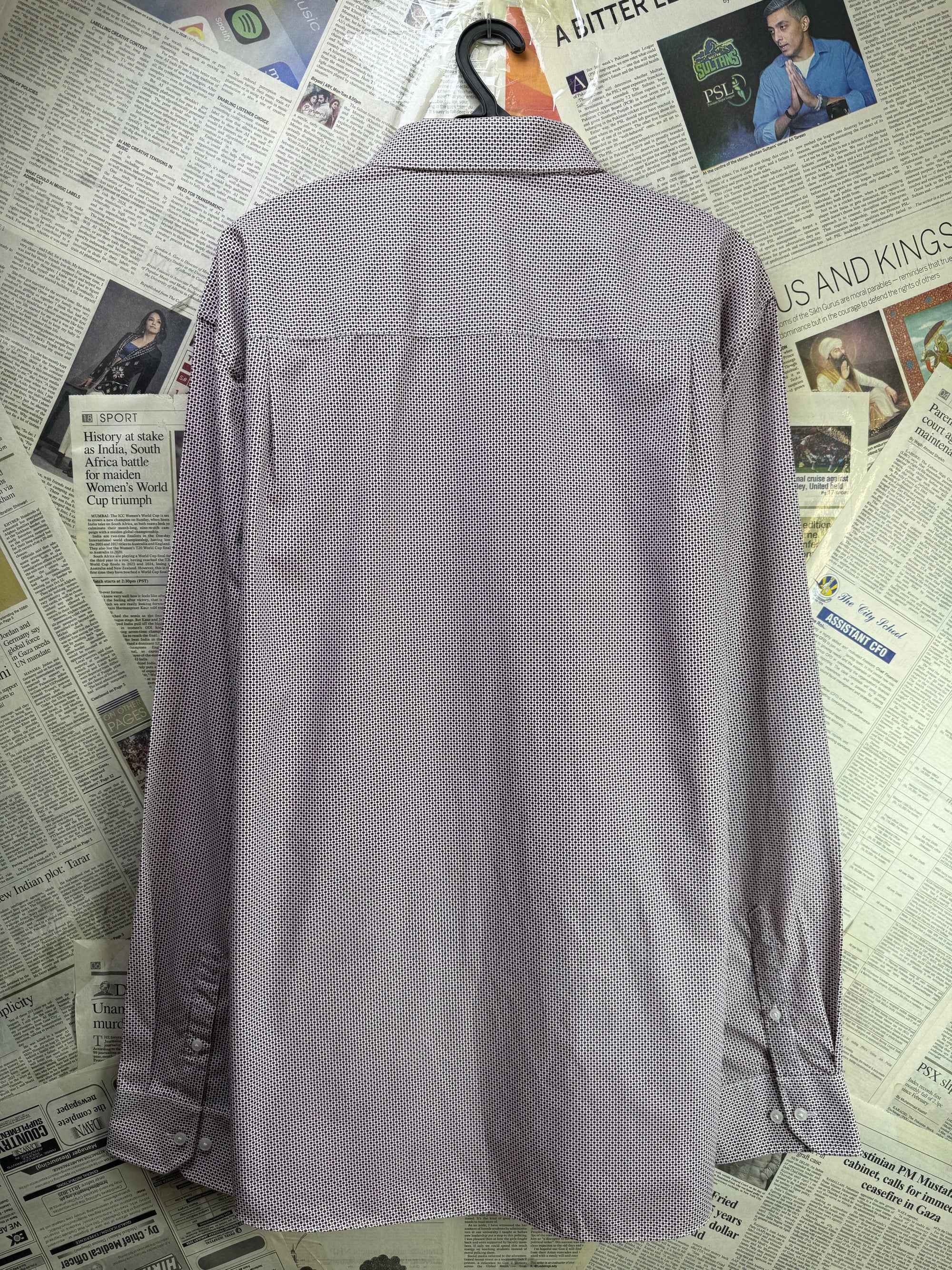 Next® XXL | Chest: 26.5" | White with Maroon Print | Shirt | Poly - Cotton | 4187 - Genuine Maal