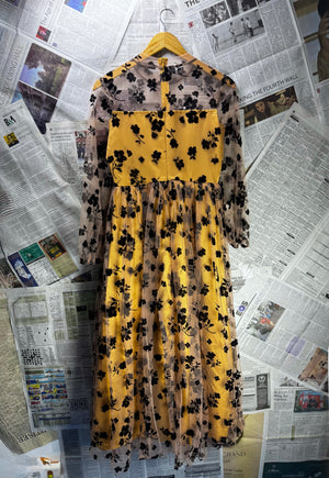 Shein® Small | Bust: 17.5" | Yellow Floral | Mini Dress | Polyester | B2 - 5362 - Genuine Maal
