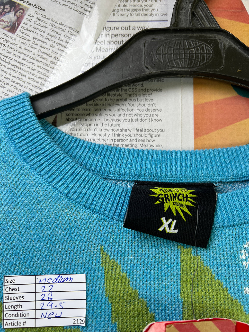 The Grinch® Medium | Chest 22 | Sweat Shirt | Blue & Green | 2129 - Genuine Maal