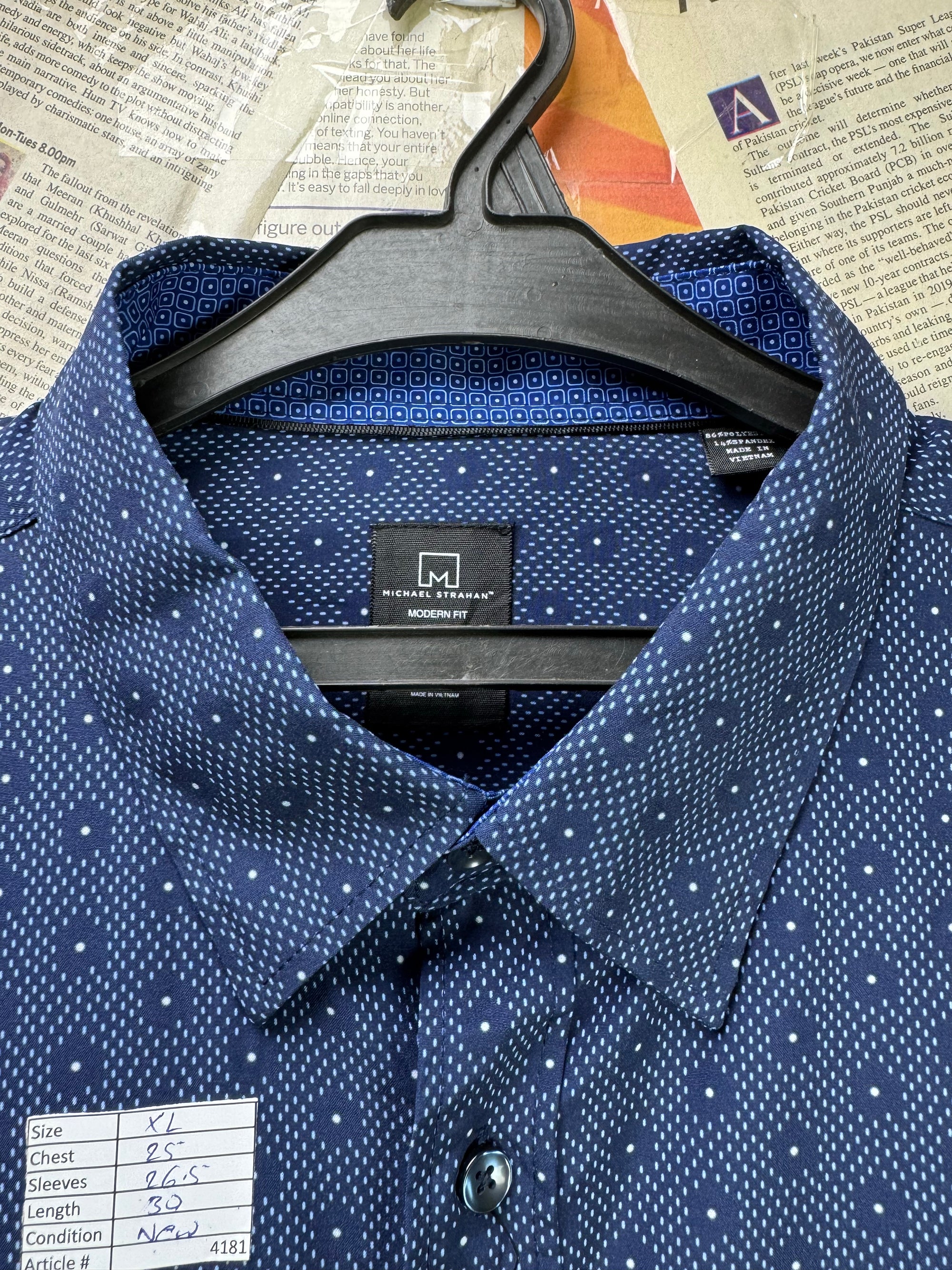 Michael Strahan® XL | Chest: 25" | Blue with Print | Shirt | Poly - Spandex | 4181 - Genuine Maal