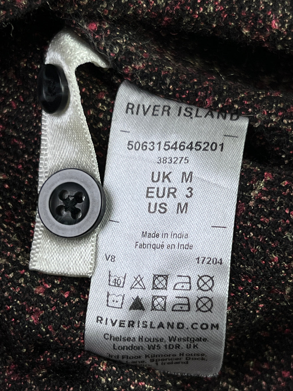 River Island® Large | Chest: 23.5" | Reddish Brown | Shacket | Wool Blend | 2140 - Genuine Maal