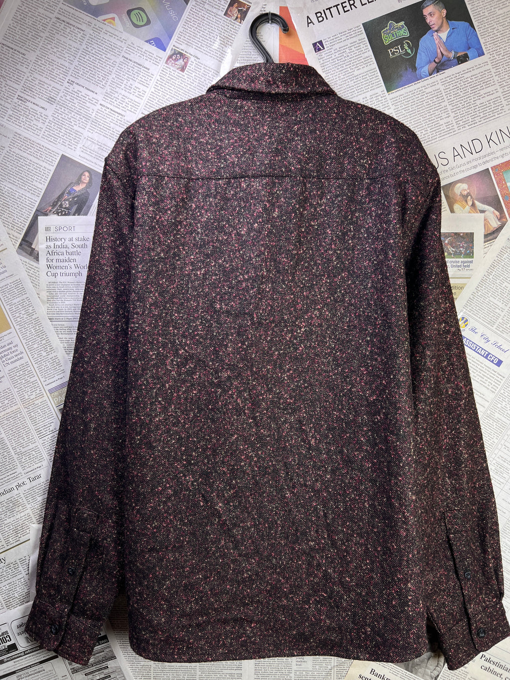 River Island® Large | Chest: 23.5" | Reddish Brown | Shacket | Wool Blend | 2140 - Genuine Maal