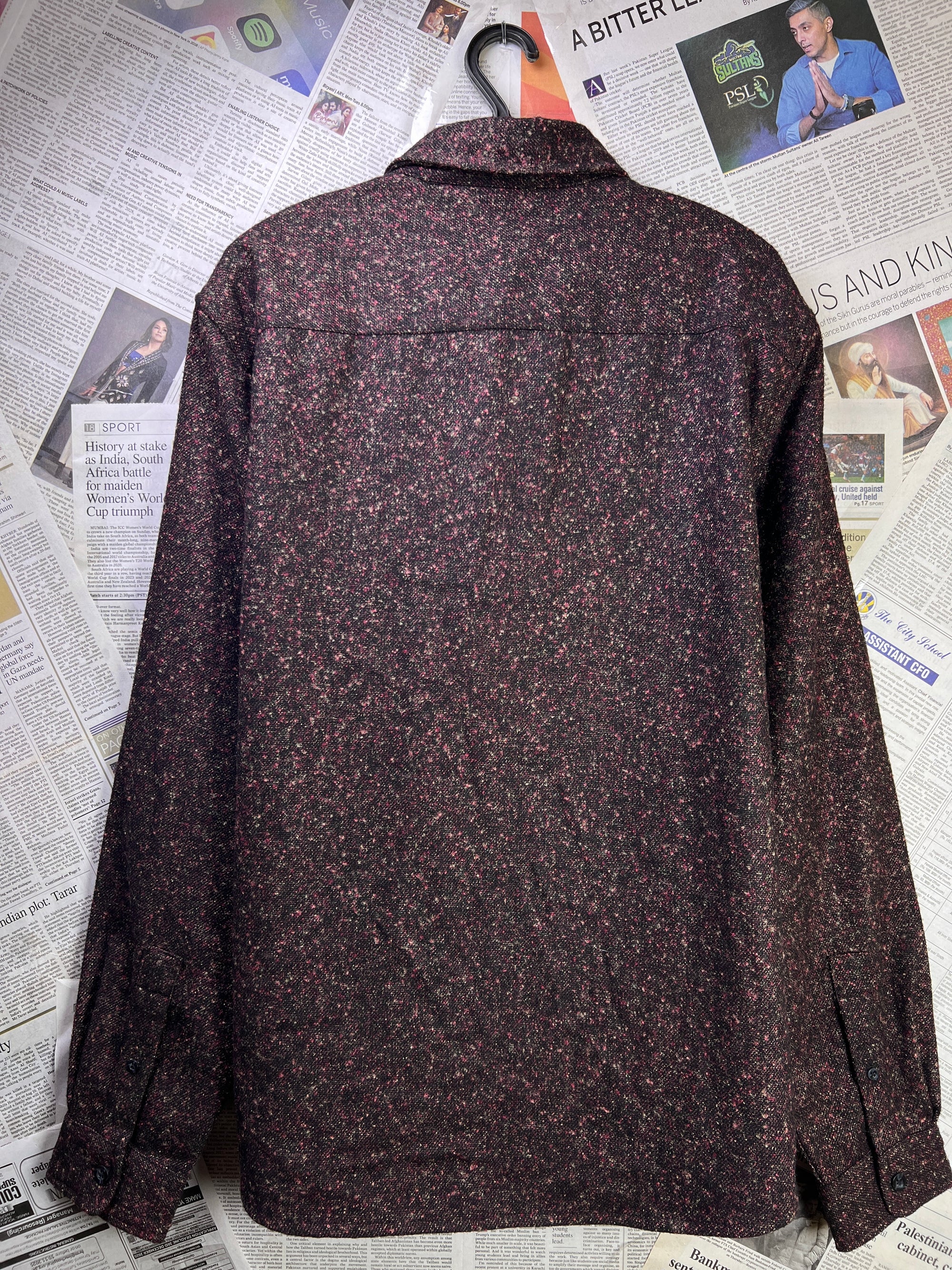 River Island® Large | Chest: 23.5" | Reddish Brown | Shacket | Wool Blend | 2140 - Genuine Maal