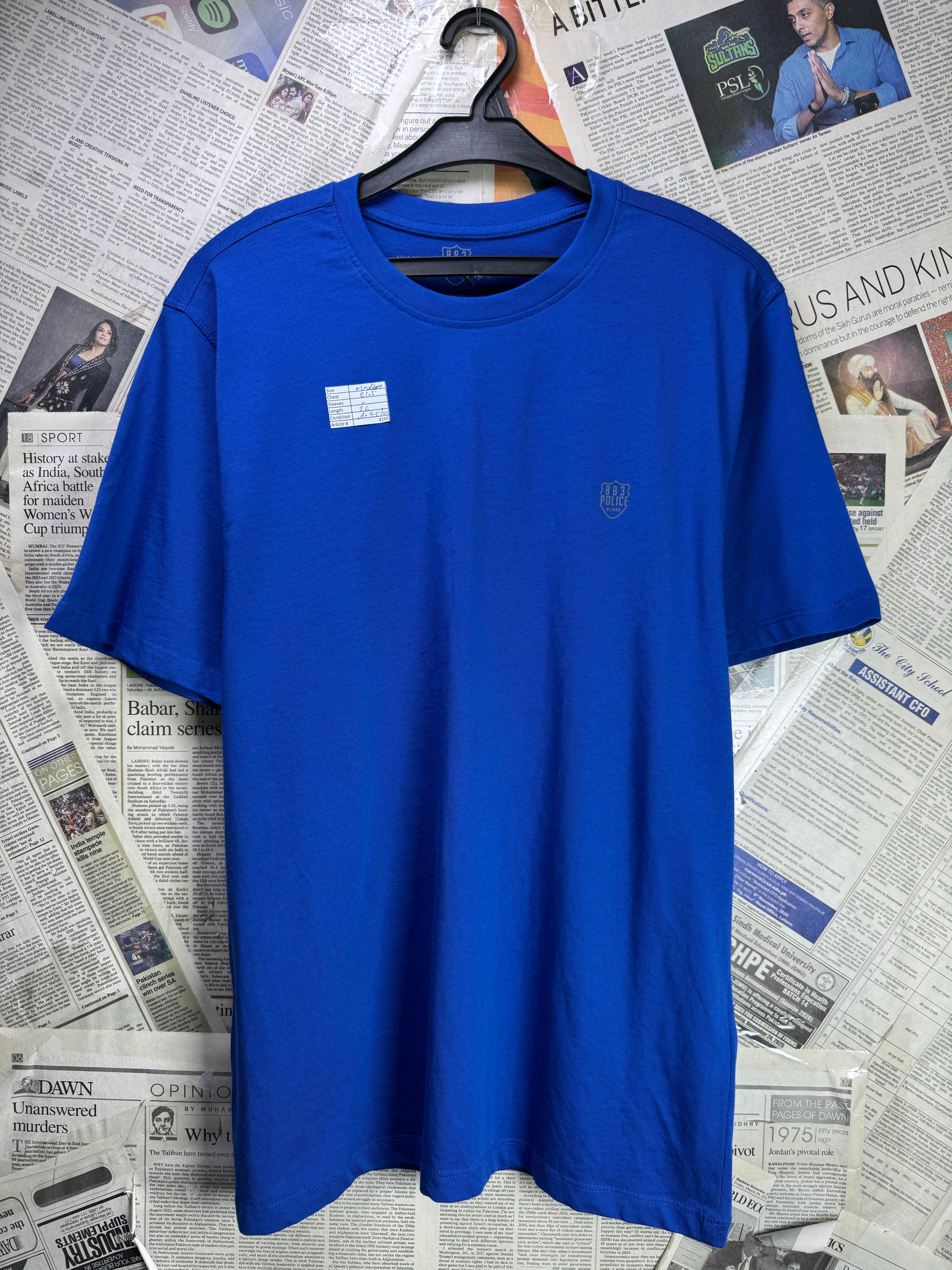 883 Police® Medium | Chest: 21.5" | Royal Blue | T-Shirt | Cotton | 4195 - Genuine Maal