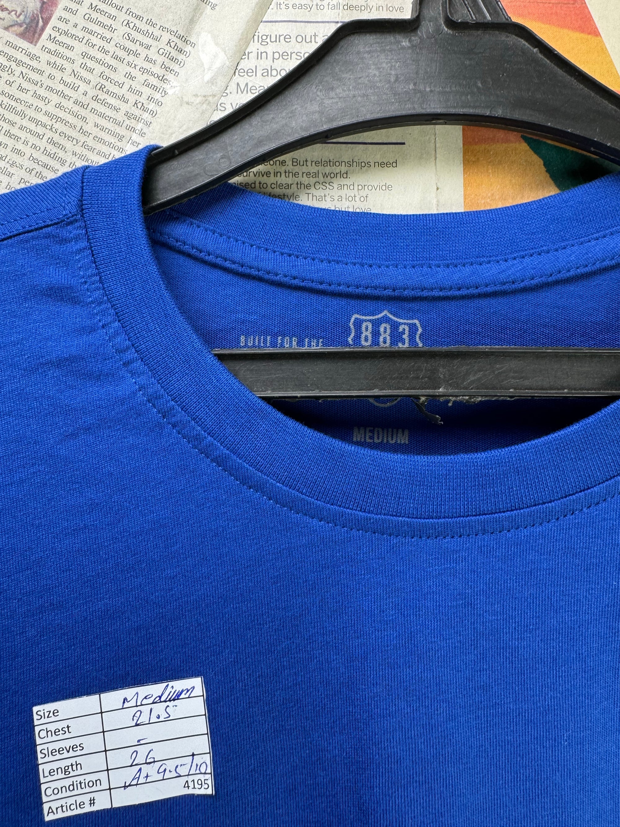 883 Police® Medium | Chest: 21.5" | Royal Blue | T-Shirt | Cotton | 4195 - Genuine Maal
