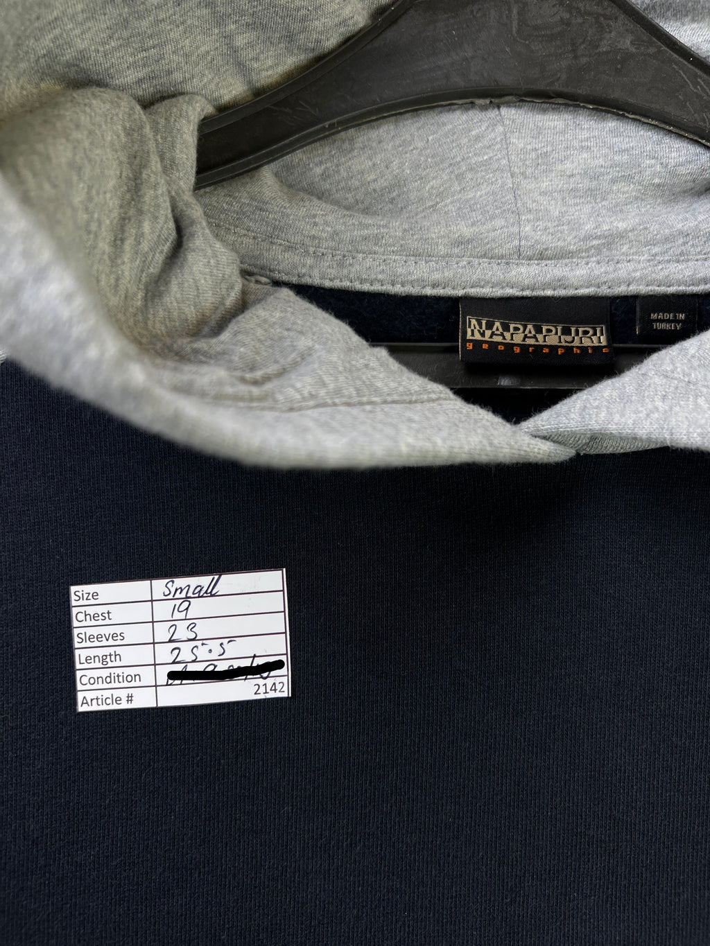 Napapijri® Small | Chest: 19" | Blue & Grey | Hoodie | 2142 - Genuine Maal