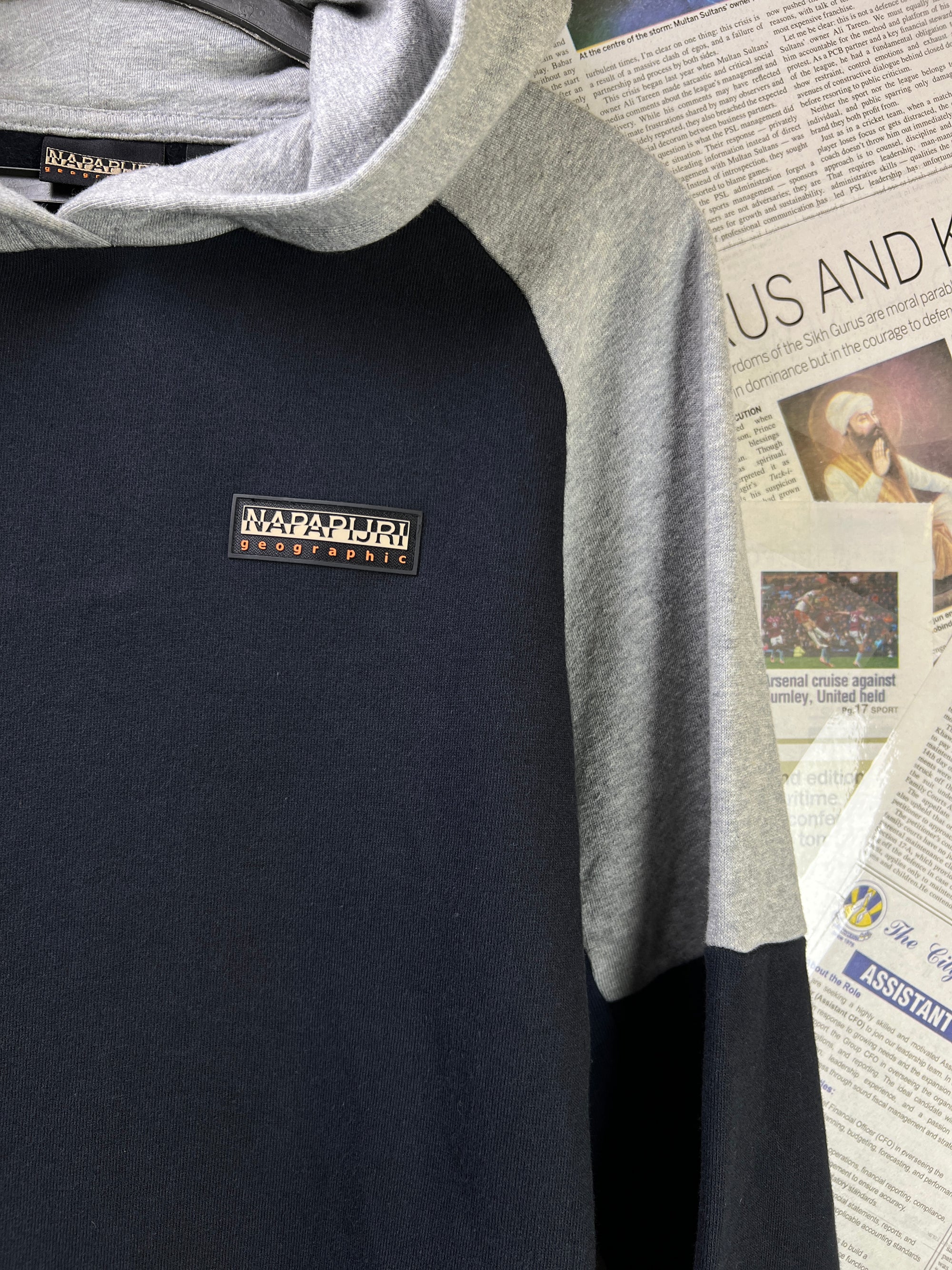 Napapijri® Small | Chest: 19" | Blue & Grey | Hoodie | 2142 - Genuine Maal