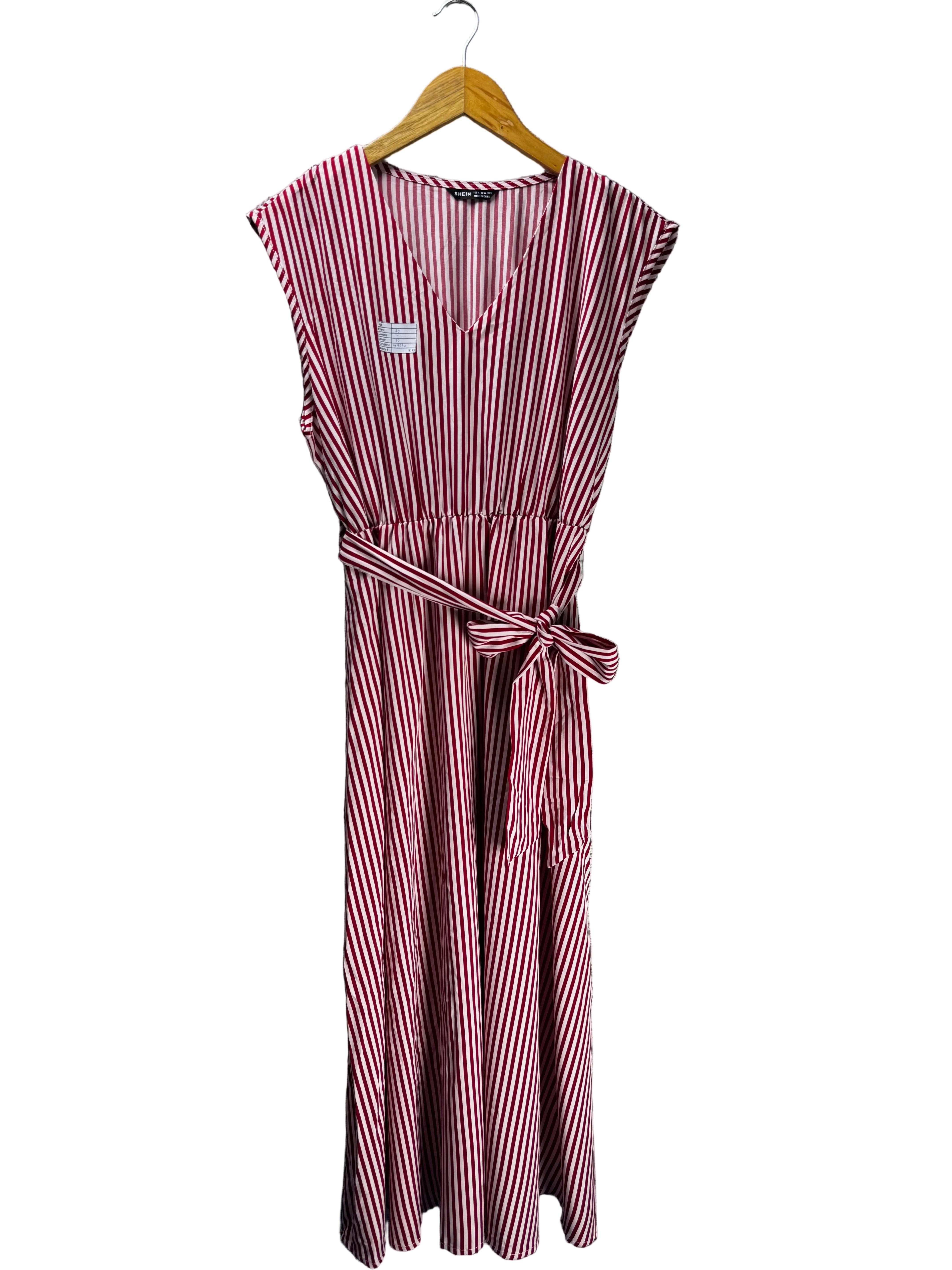 Shein® Large | Bust: 20" | Pink Stripes | Maxi Dress | B2 - 5163 - Genuine Maal