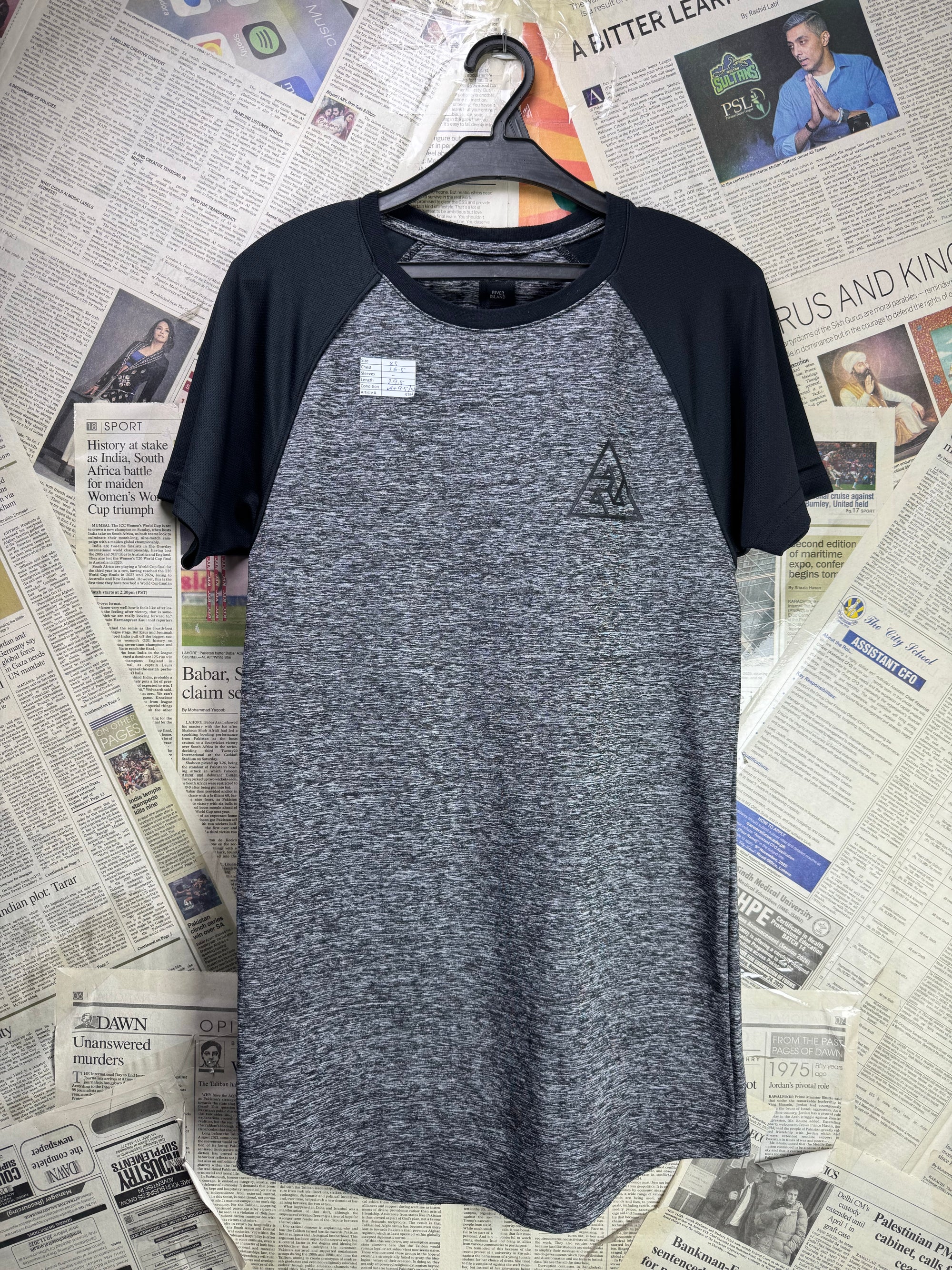 River Island® XXS | Chest: 15.5" | Heather Grey | Gym T-Shirt | Poly - Elastane | 4194 - Genuine Maal
