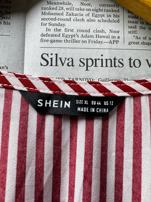 Shein® Large | Bust: 20" | Pink Stripes | Maxi Dress | B2 - 5163 - Genuine Maal